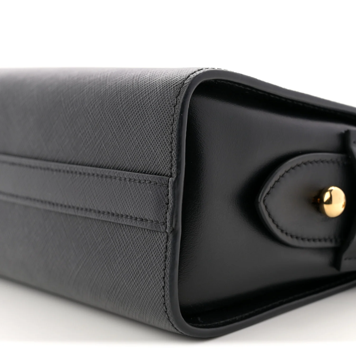 Saffiano City Calfskin Esplanade Crossbody Bag Black - Image 9