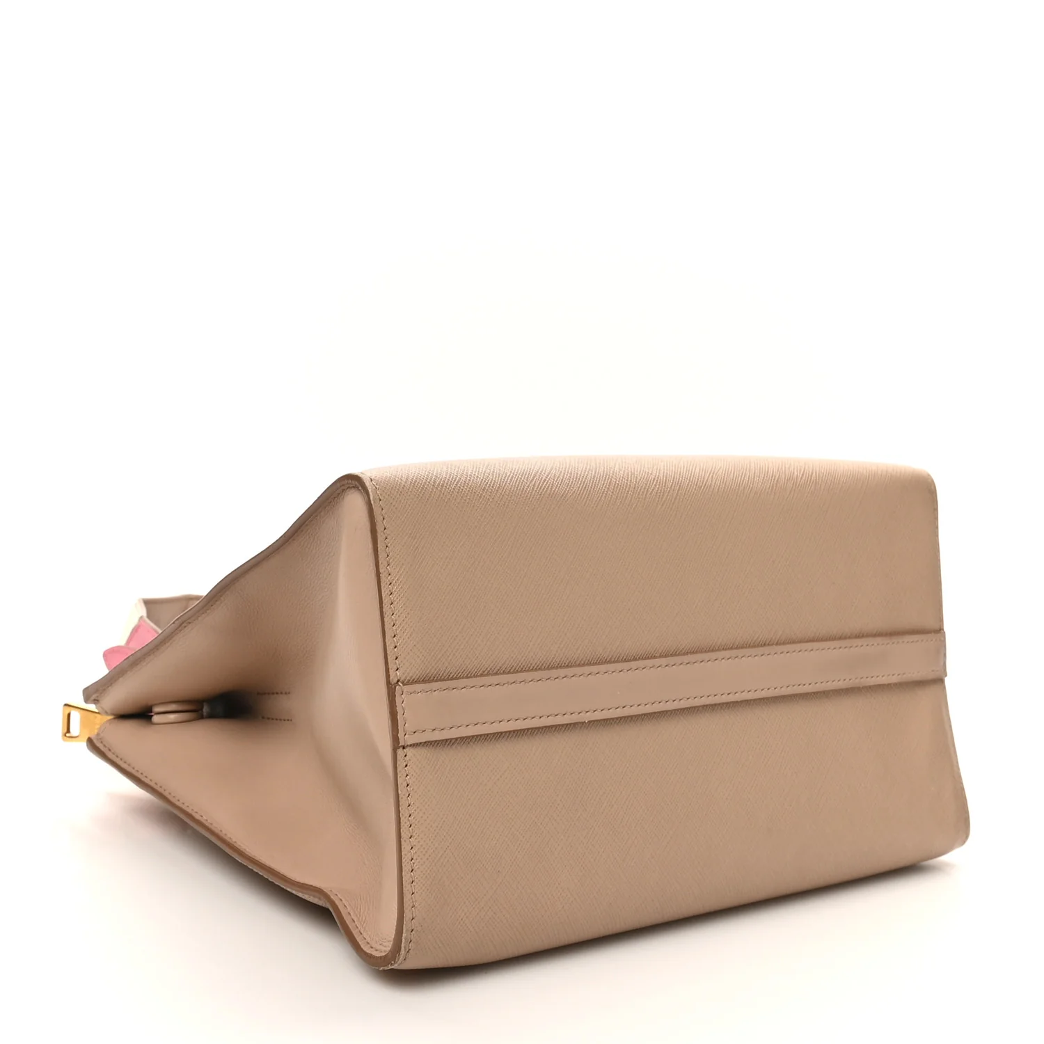 Saffiano City Calfskin Greche Medium Paradigme Bag Cammeo Begonia - Image 4