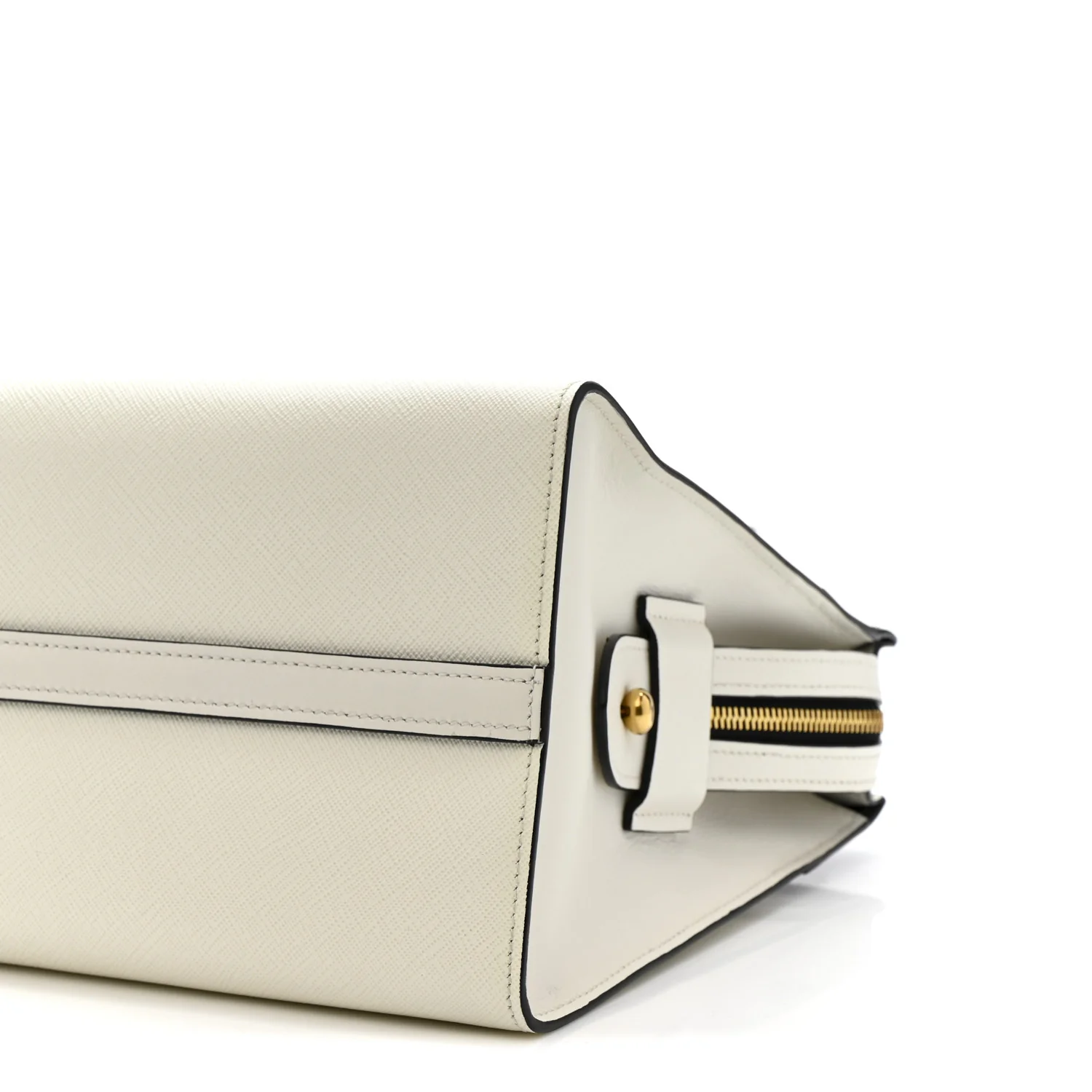 Saffiano City Calfskin Medium Esplanade White Black - Image 10