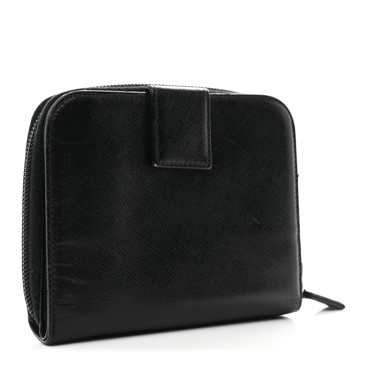 Saffiano Compact Zip Around Wallet Black - Image 3