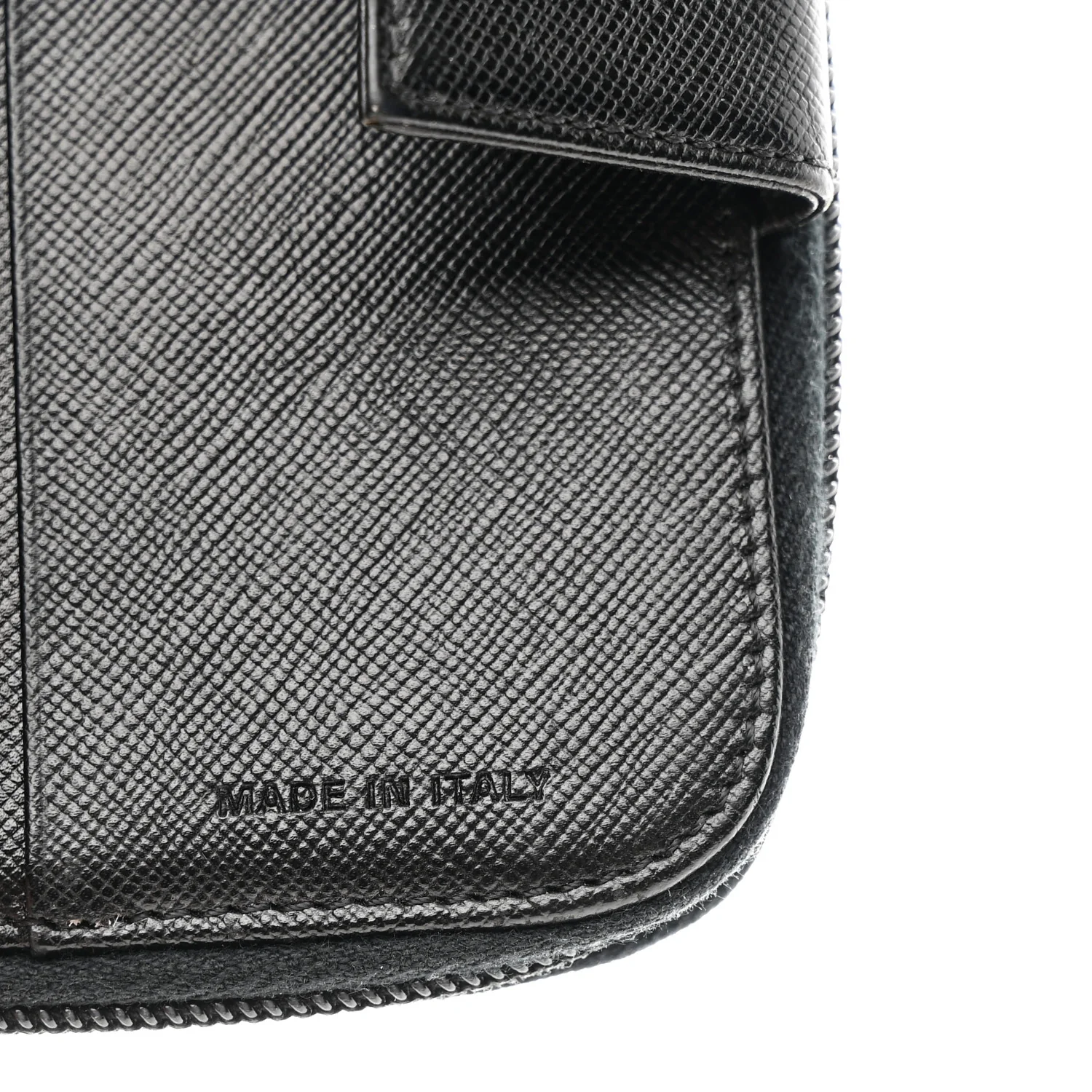 Saffiano Compact Zip Around Wallet Black - Image 9