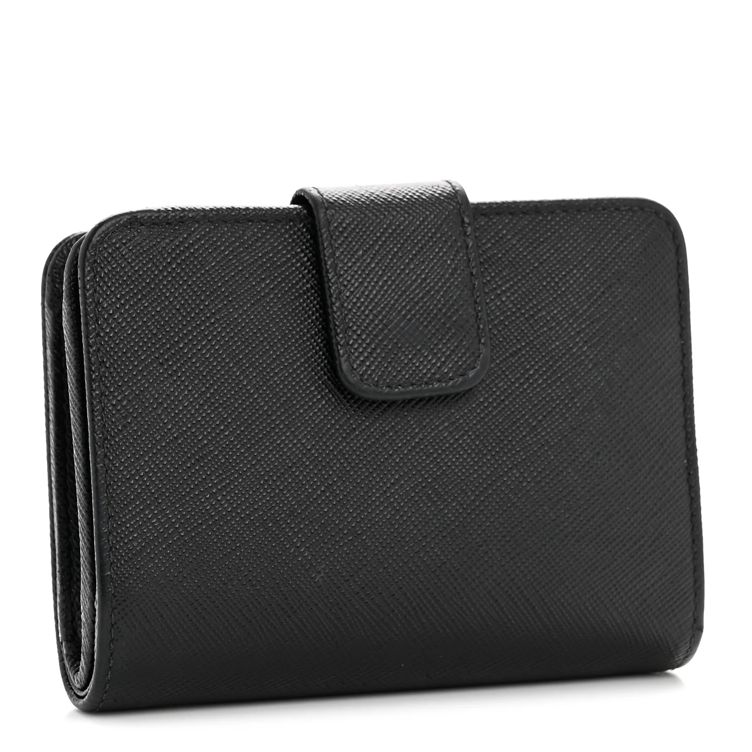 Saffiano Compact Zip Around Wallet Black - Image 3