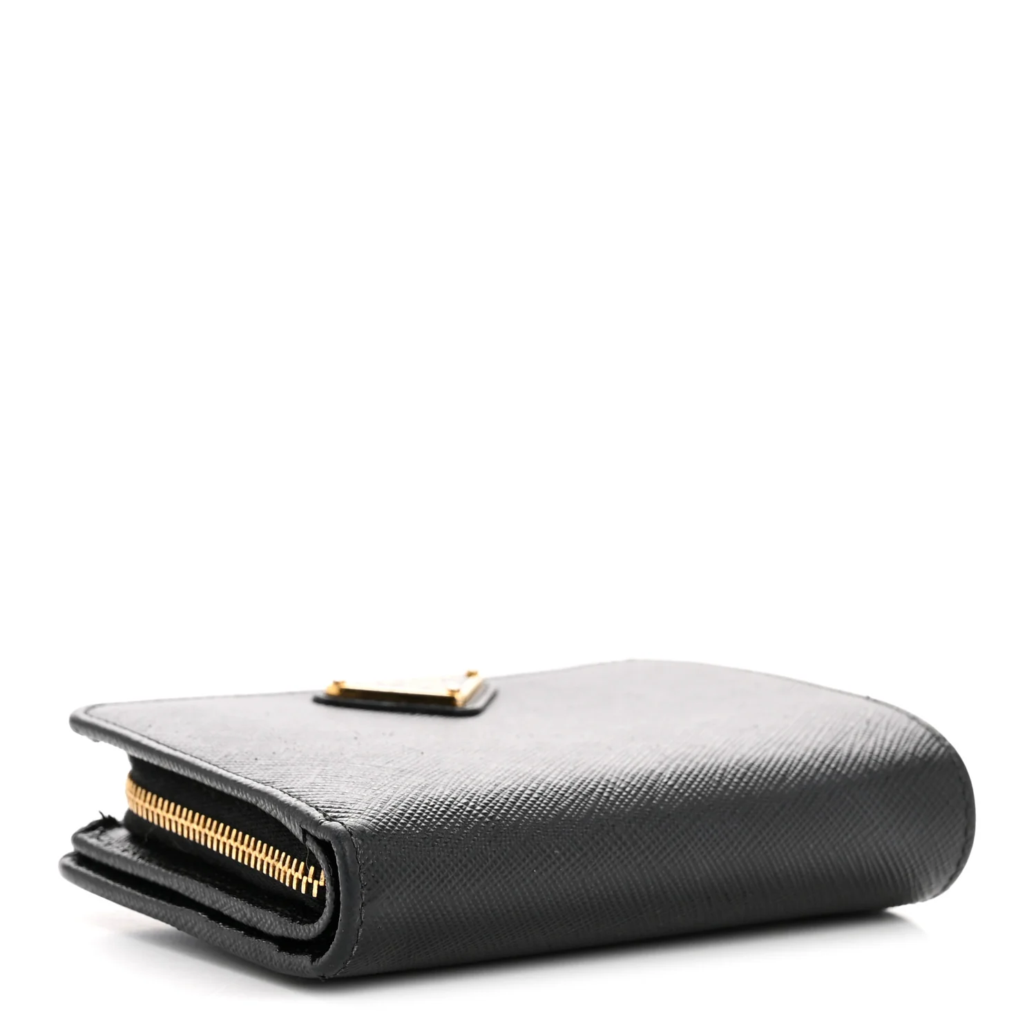 Saffiano Compact Zip Around Wallet Black - Image 4