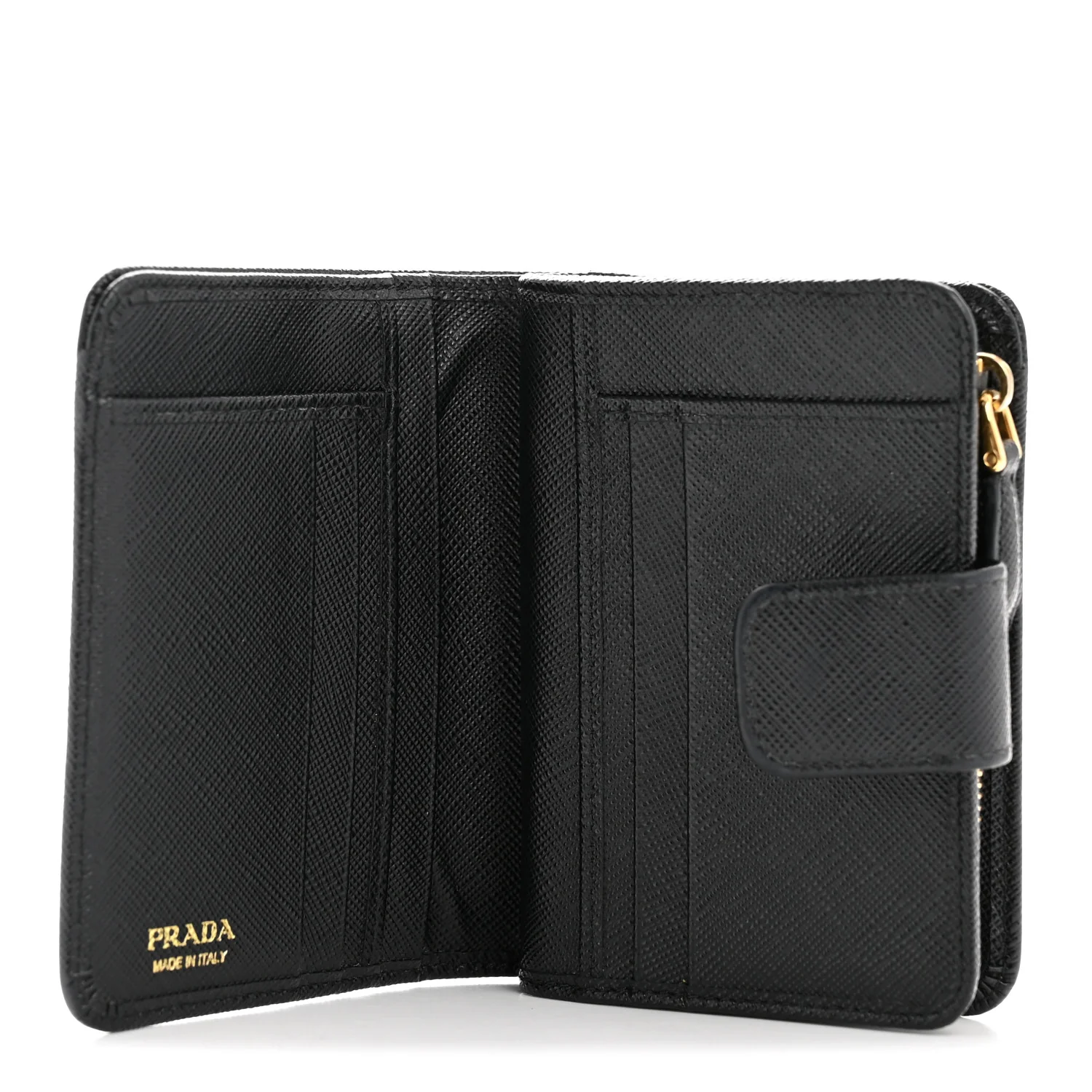 Saffiano Compact Zip Around Wallet Black - Image 5