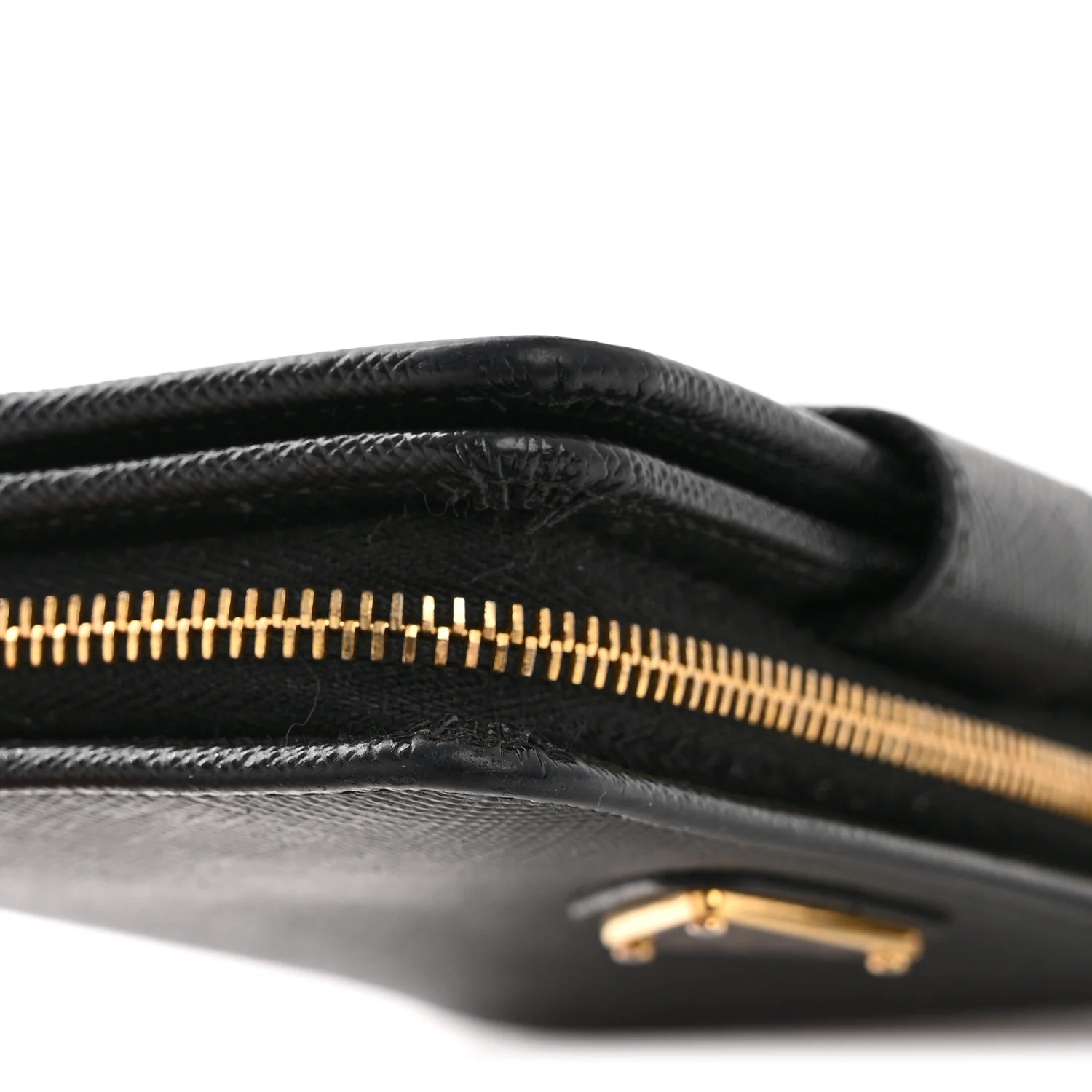 Saffiano Compact Zip Around Wallet Black - Image 9
