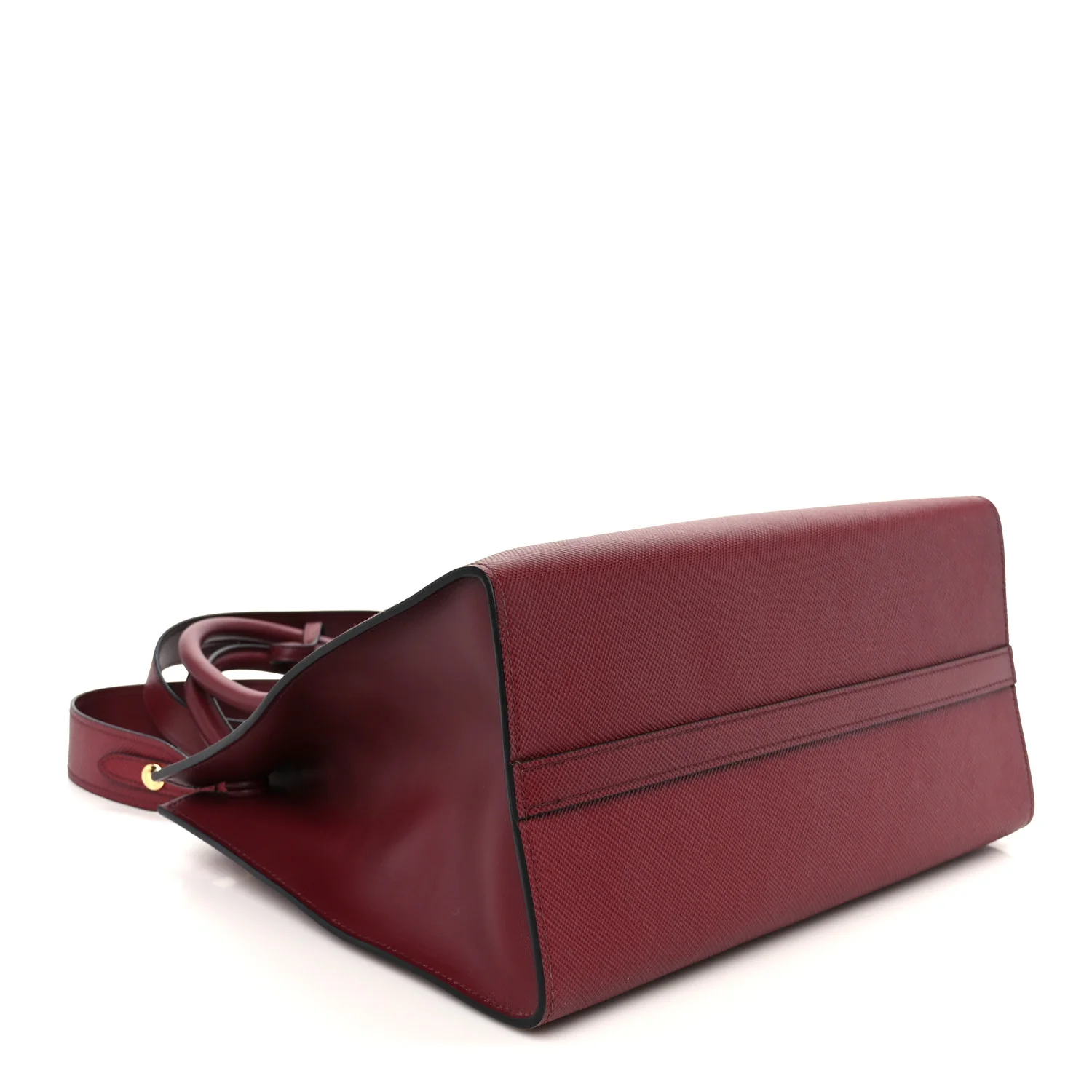 Saffiano Cuir Calfskin Medium Monochrome Top Handle Tote Cerise - Image 4