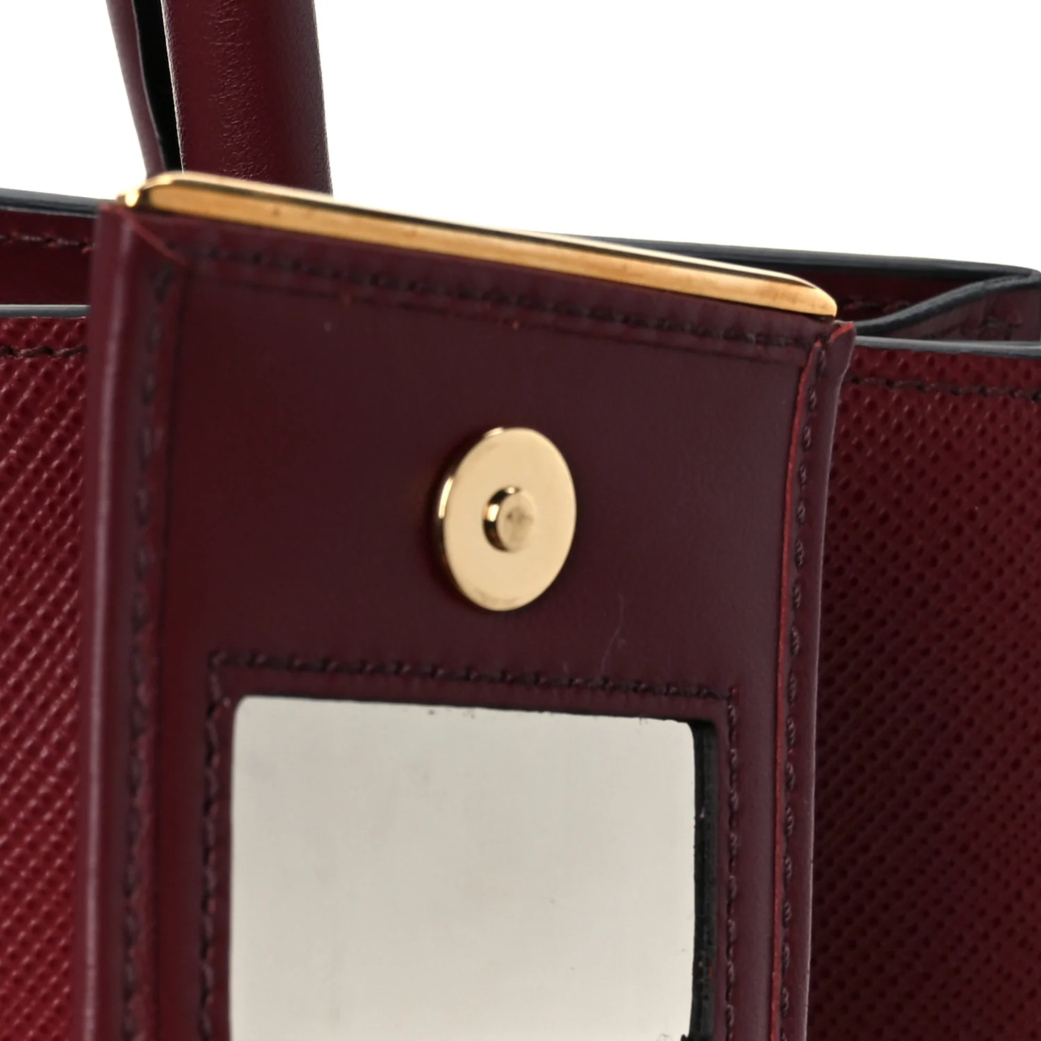 Saffiano Cuir Calfskin Medium Monochrome Top Handle Tote Cerise - Image 8