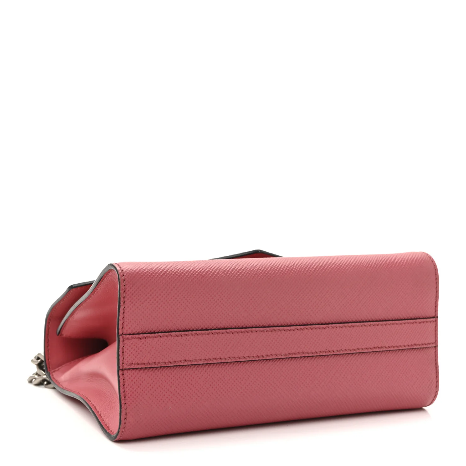 Saffiano Cuir Calfskin Monochrome Envelope Flap Chain Shoulder Bag Bruyere - Image 4