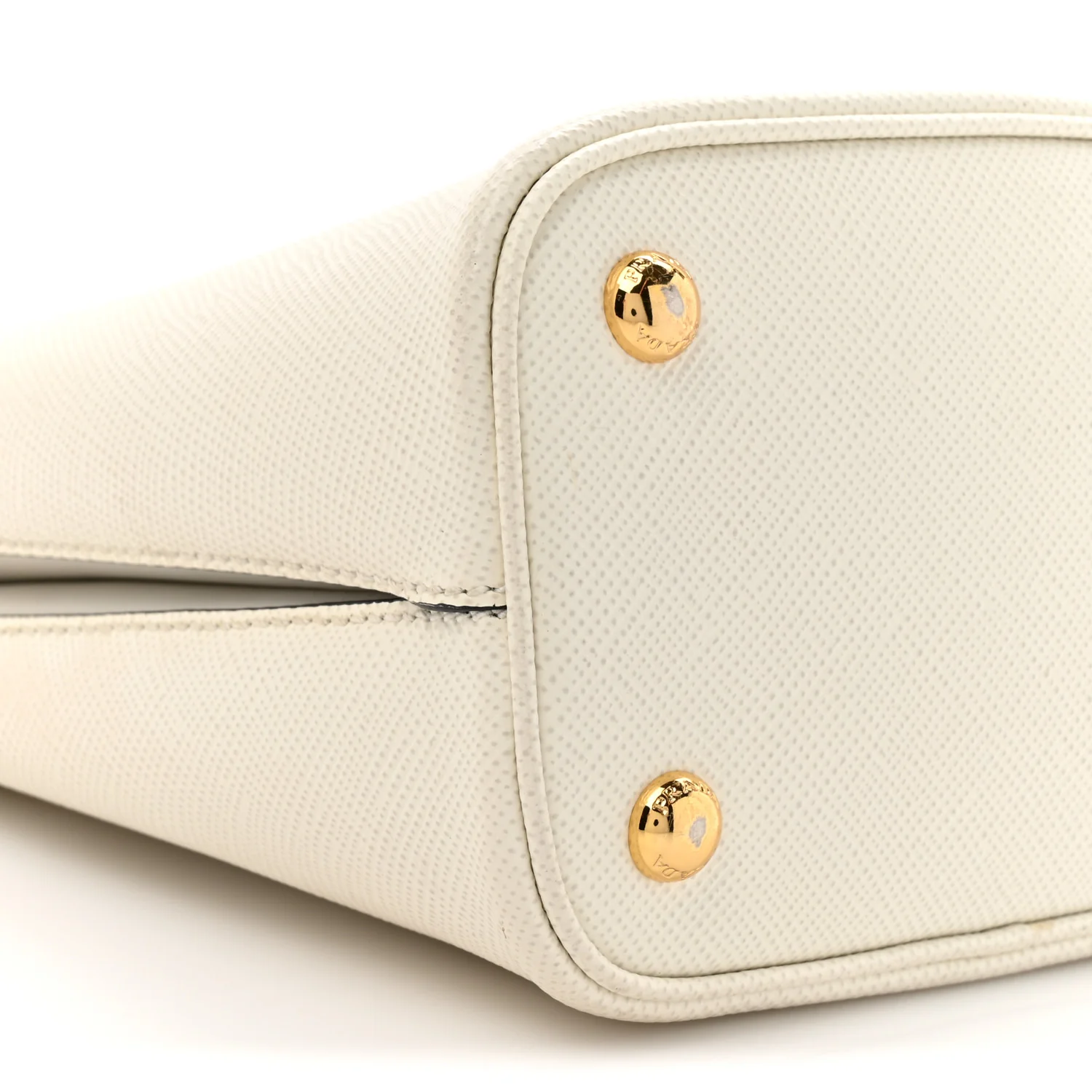 Saffiano Cuir Calfskin Small Panier Bucket Bag White Black - Image 10