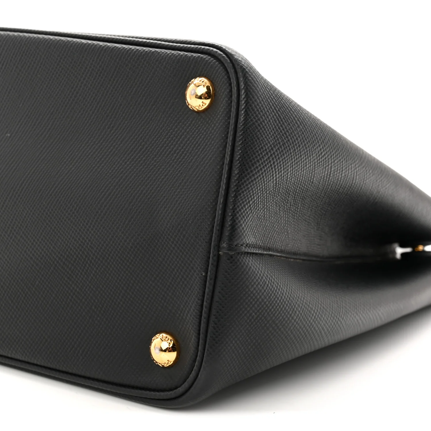 Saffiano Cuir Large Double Bag Black Mughetto - Image 9