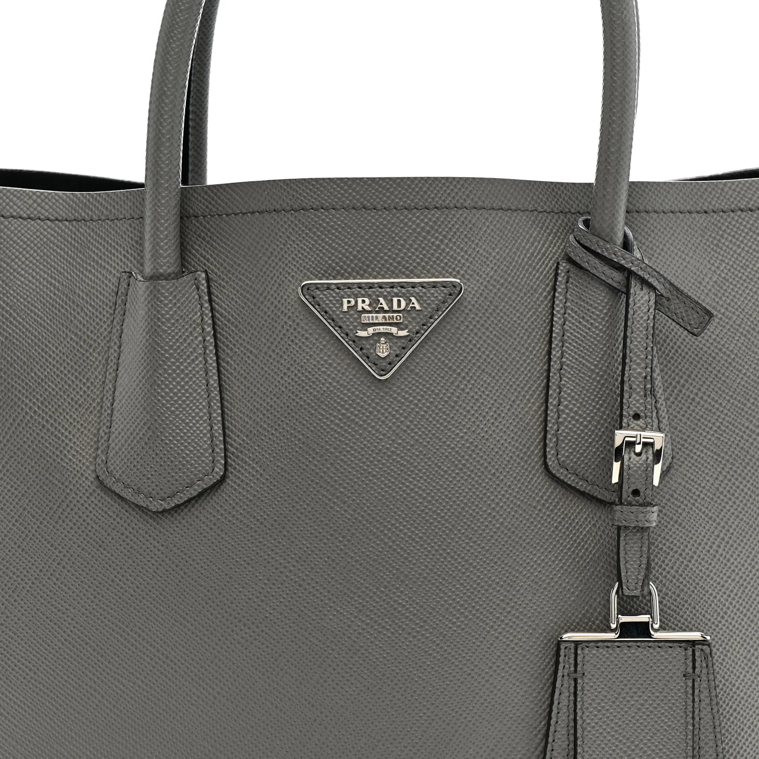 Saffiano Cuir Medium Double Bag Marmo - Image 10