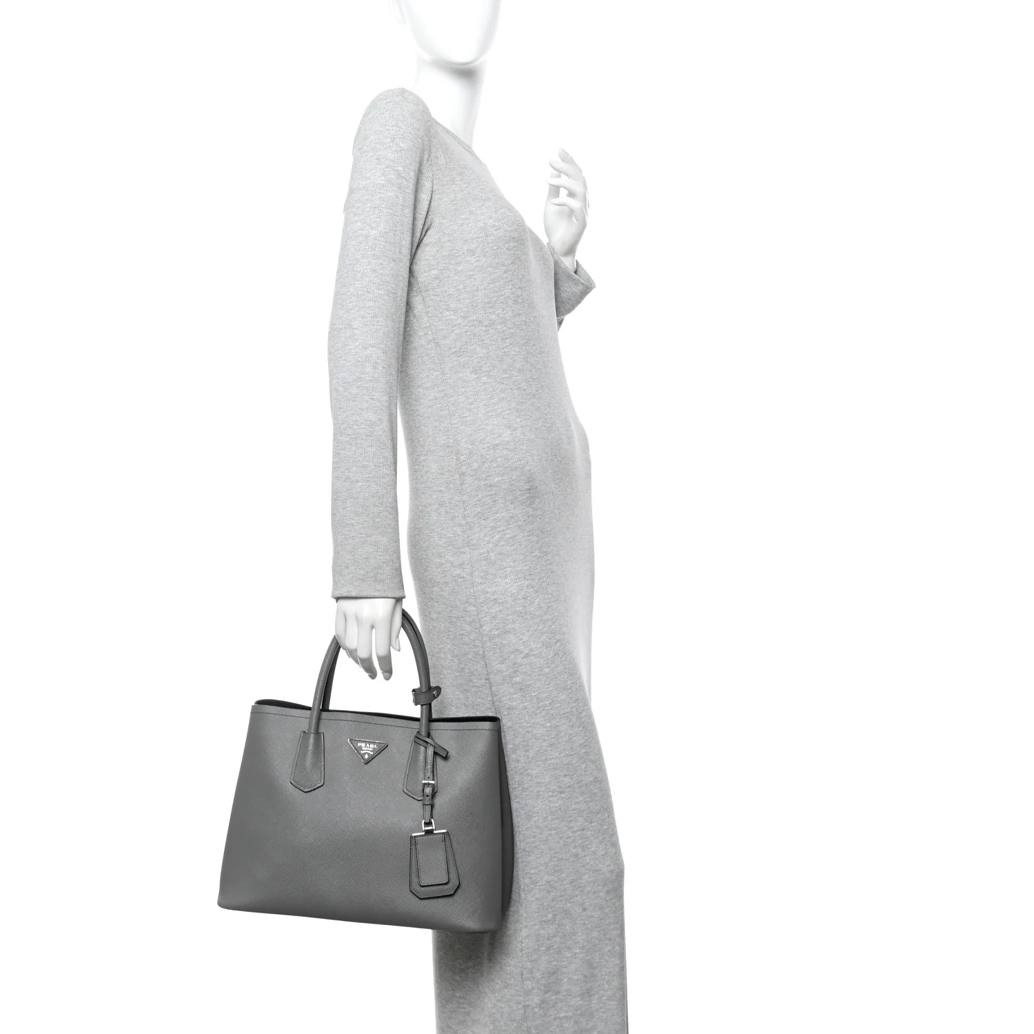 Saffiano Cuir Medium Double Bag Marmo - Image 2