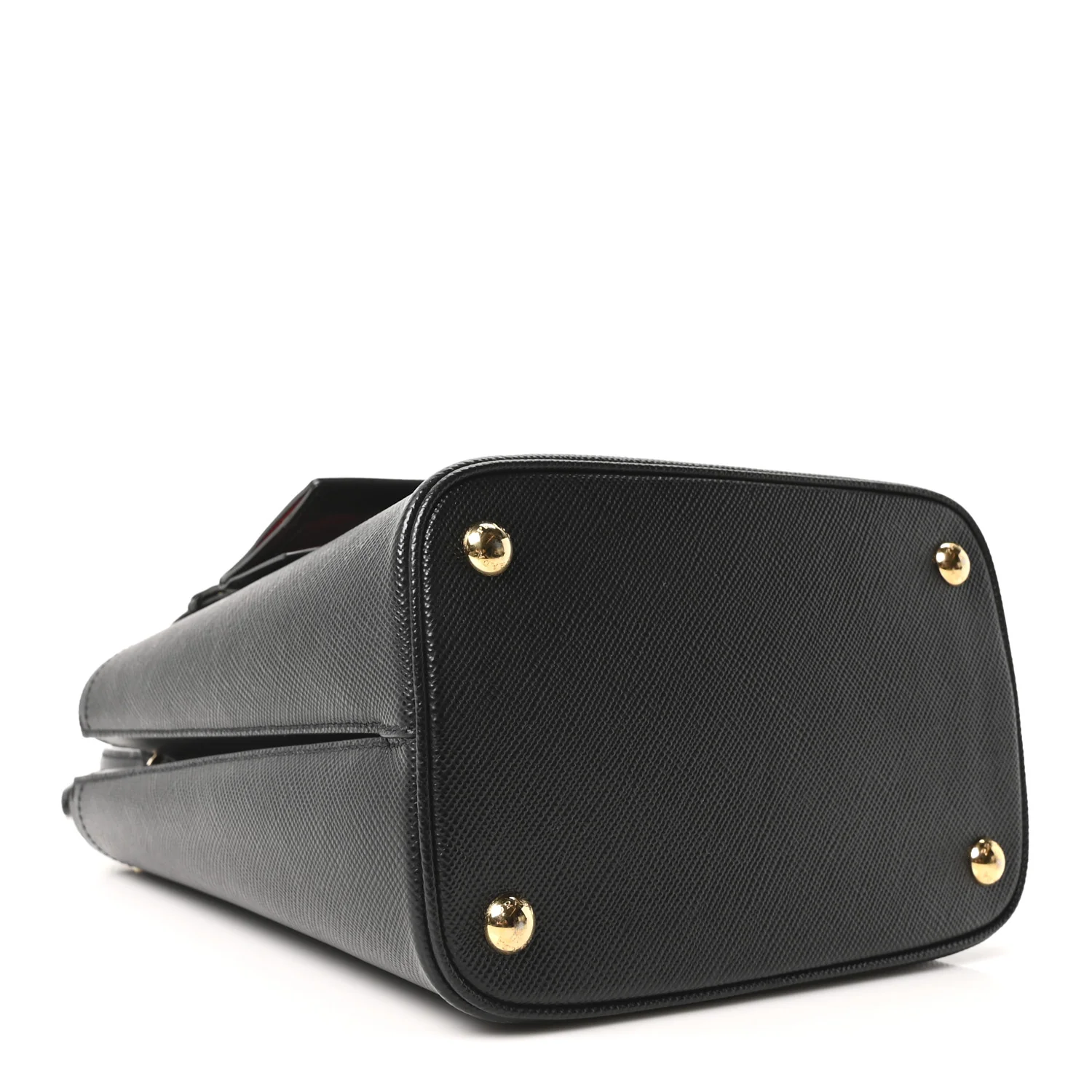Saffiano Cuir Medium Panier Bucket Bag Black Fuoco - Image 4