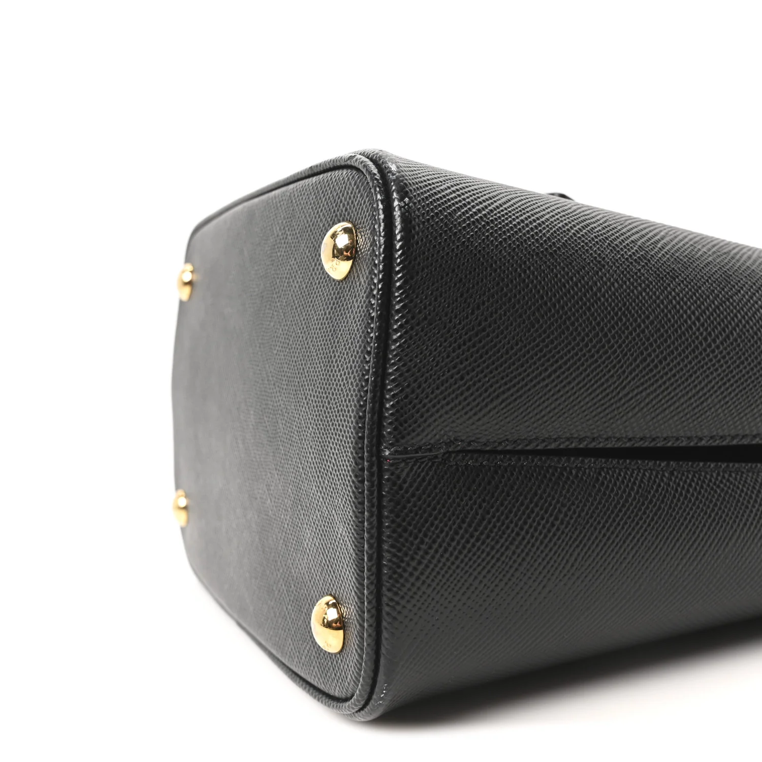 Saffiano Cuir Medium Panier Bucket Bag Black Fuoco - Image 9