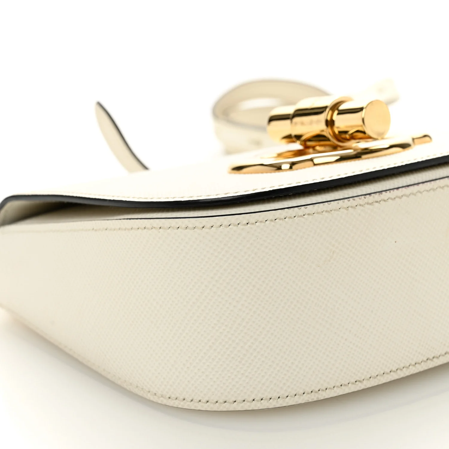 Saffiano Cuir Pattina Shoulder Bag White - Image 8