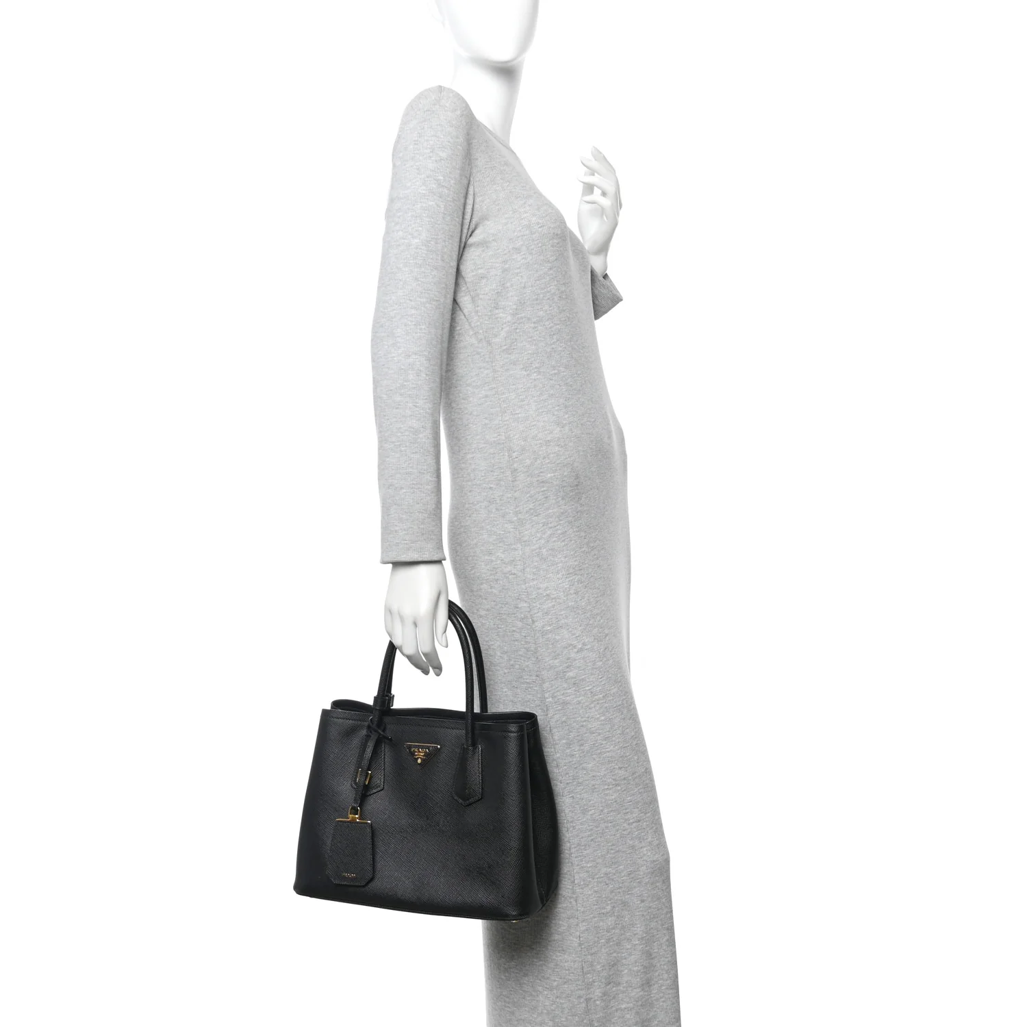 Saffiano Cuir Small Double Bag Black - Image 2