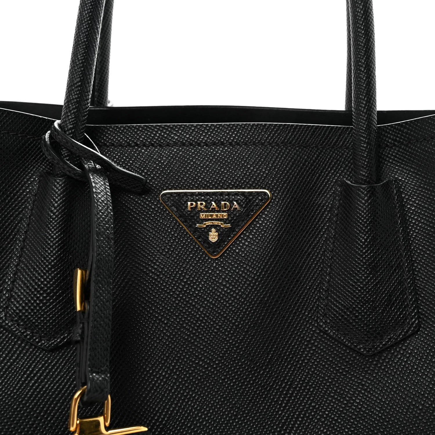Saffiano Cuir Small Double Bag Black - Image 7