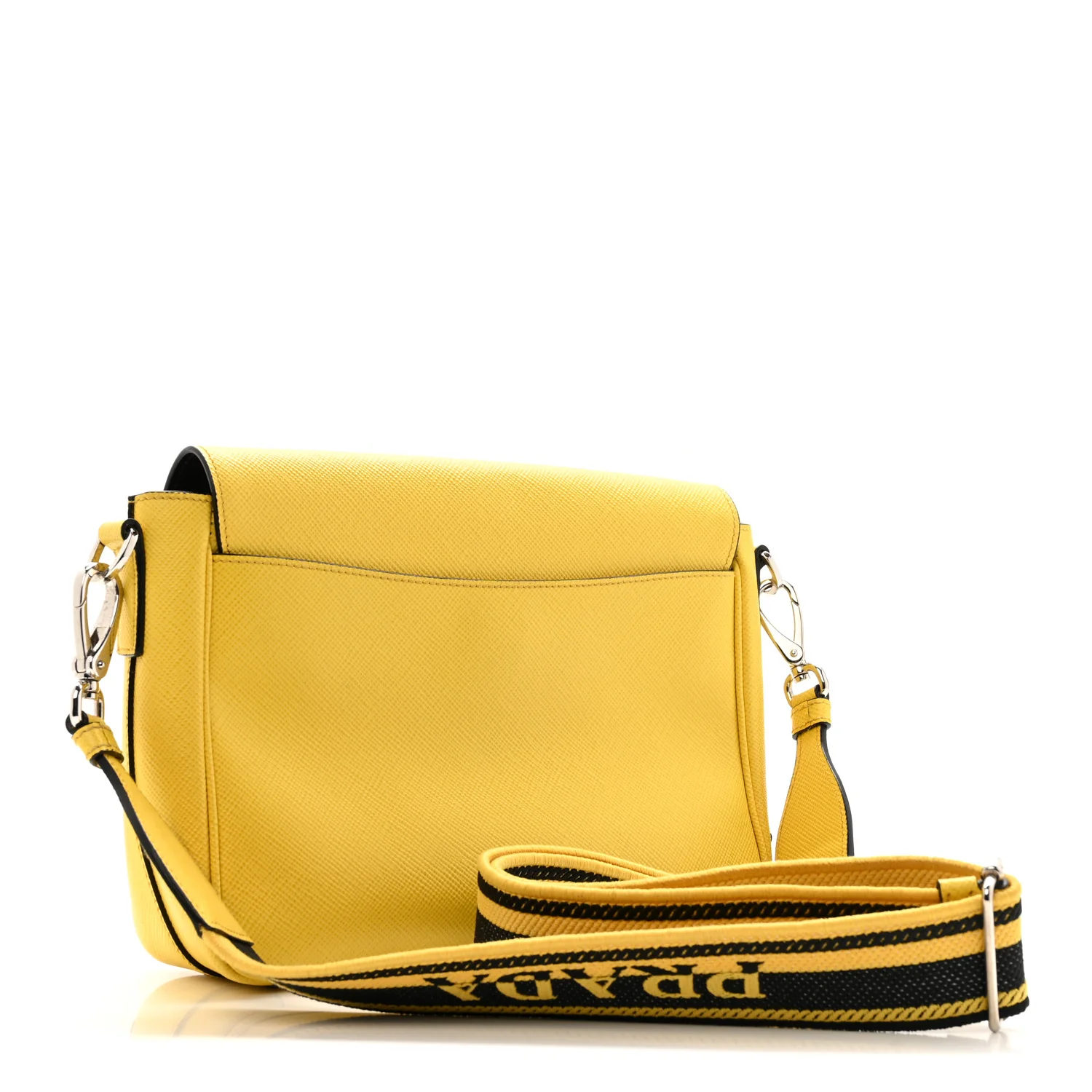 Saffiano Cuir Triangle Logo Embossed Flap Crossbody Sole - Image 3