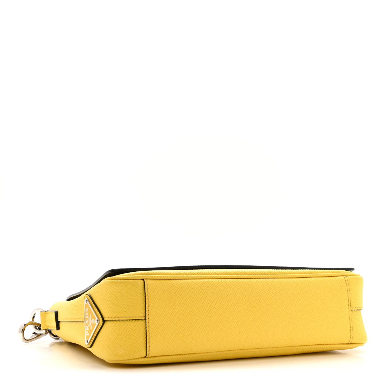 Saffiano Cuir Triangle Logo Embossed Flap Crossbody Sole - Image 4