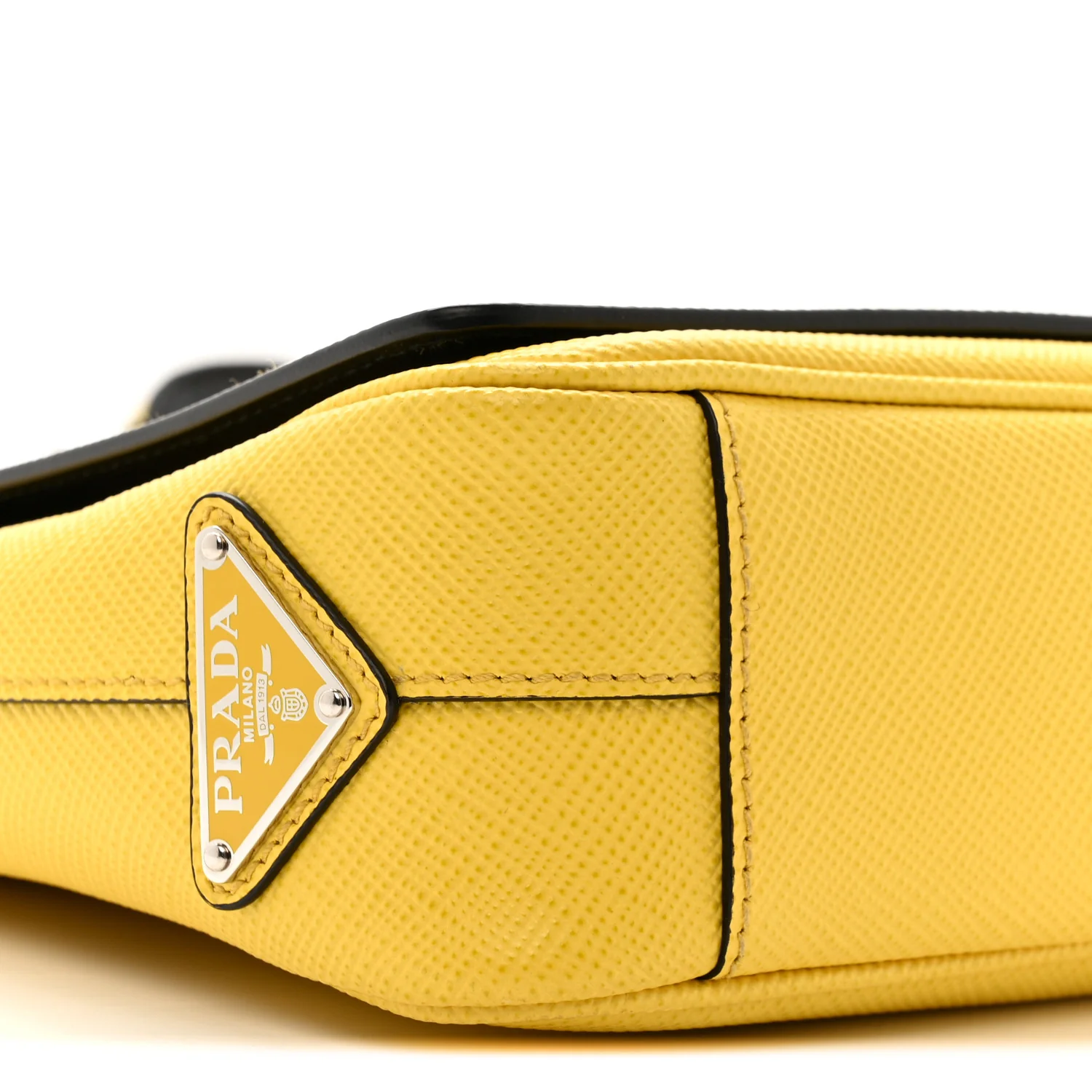 Saffiano Cuir Triangle Logo Embossed Flap Crossbody Sole - Image 9