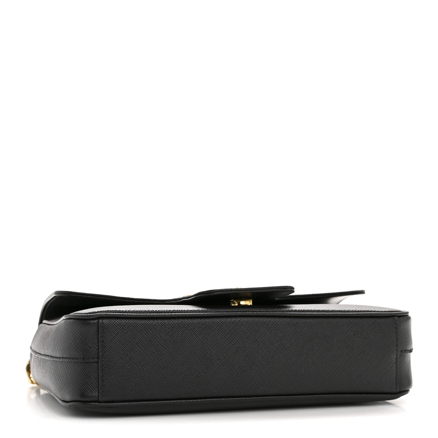 Saffiano Flap Shoulder Bag Black - Image 4
