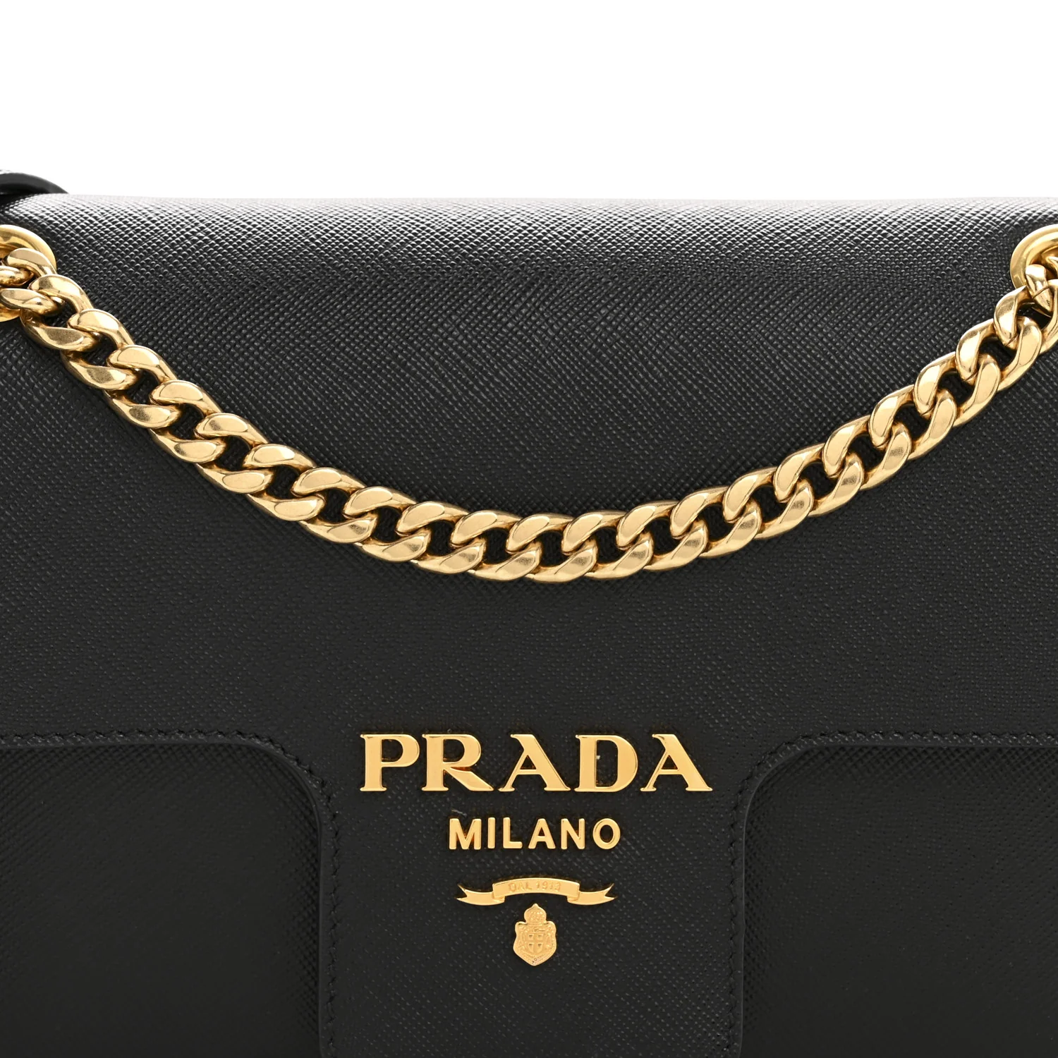 Saffiano Flap Shoulder Bag Black - Image 9