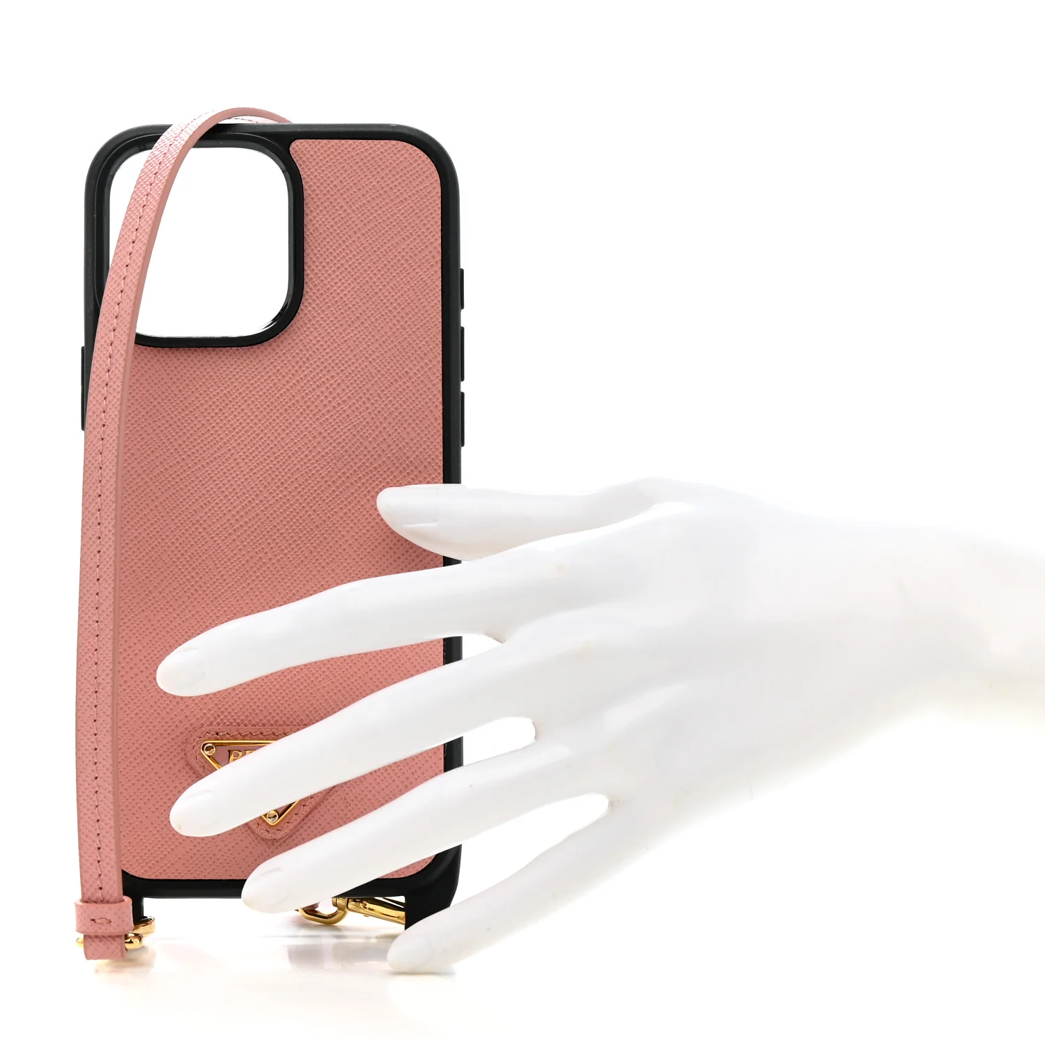 Saffiano iPhone 16 Pro Max Case With Strap Peach - Image 2