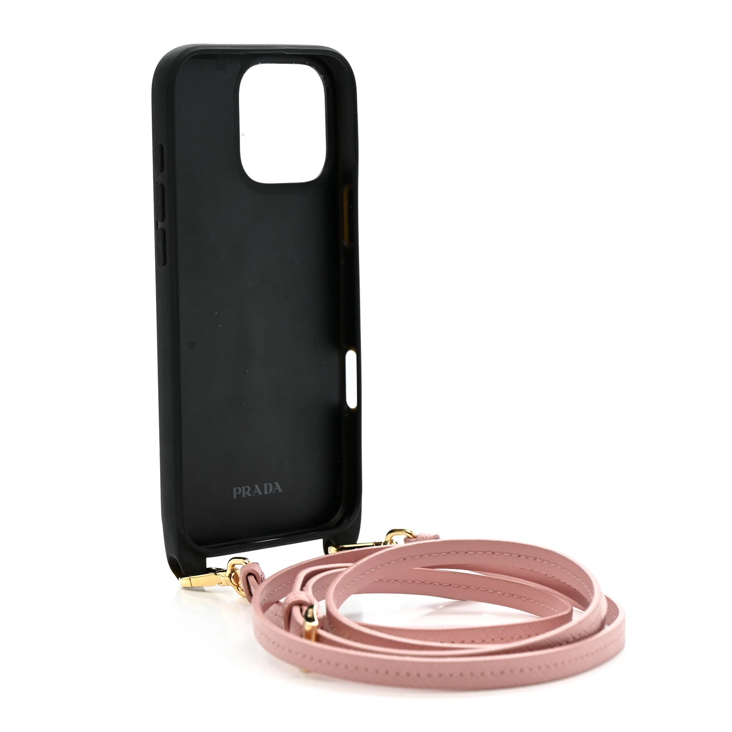 Saffiano iPhone 16 Pro Max Case With Strap Peach - Image 3