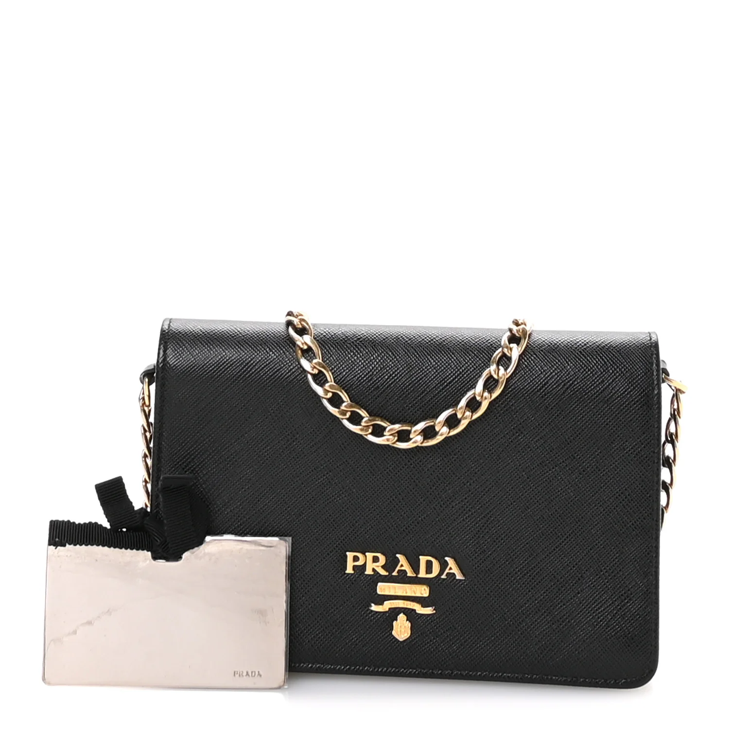 Saffiano Lux Chain Wallet Nero Black - Image 3