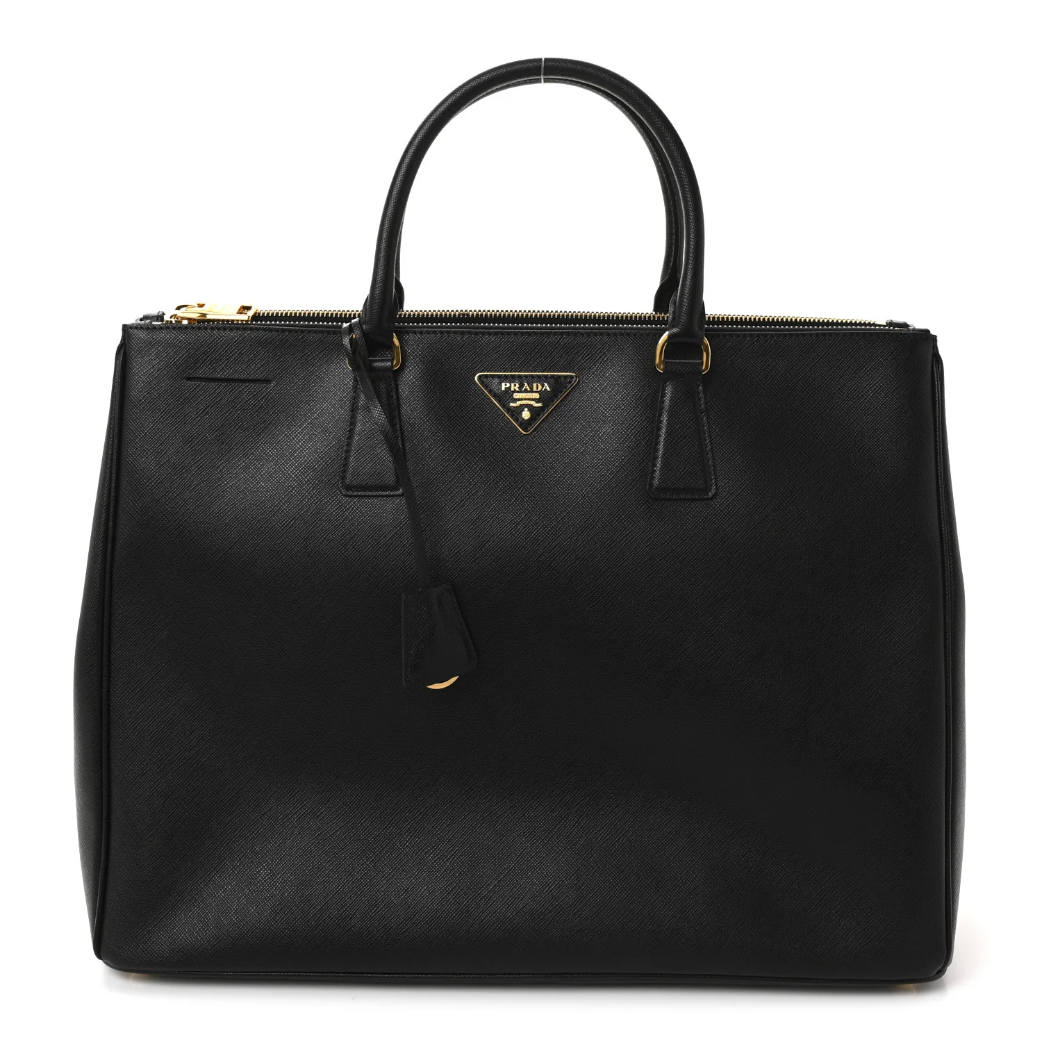 Saffiano Lux Extra Large Galleria Double Zip Tote Black