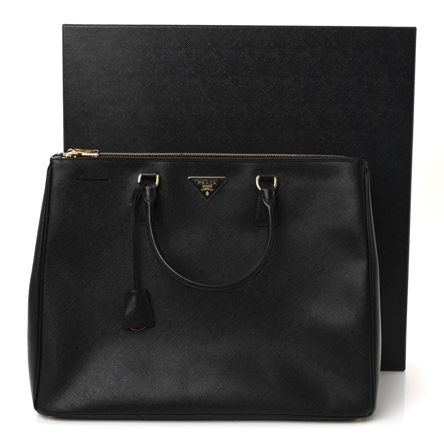Saffiano Lux Extra Large Galleria Double Zip Tote Black - Image 10