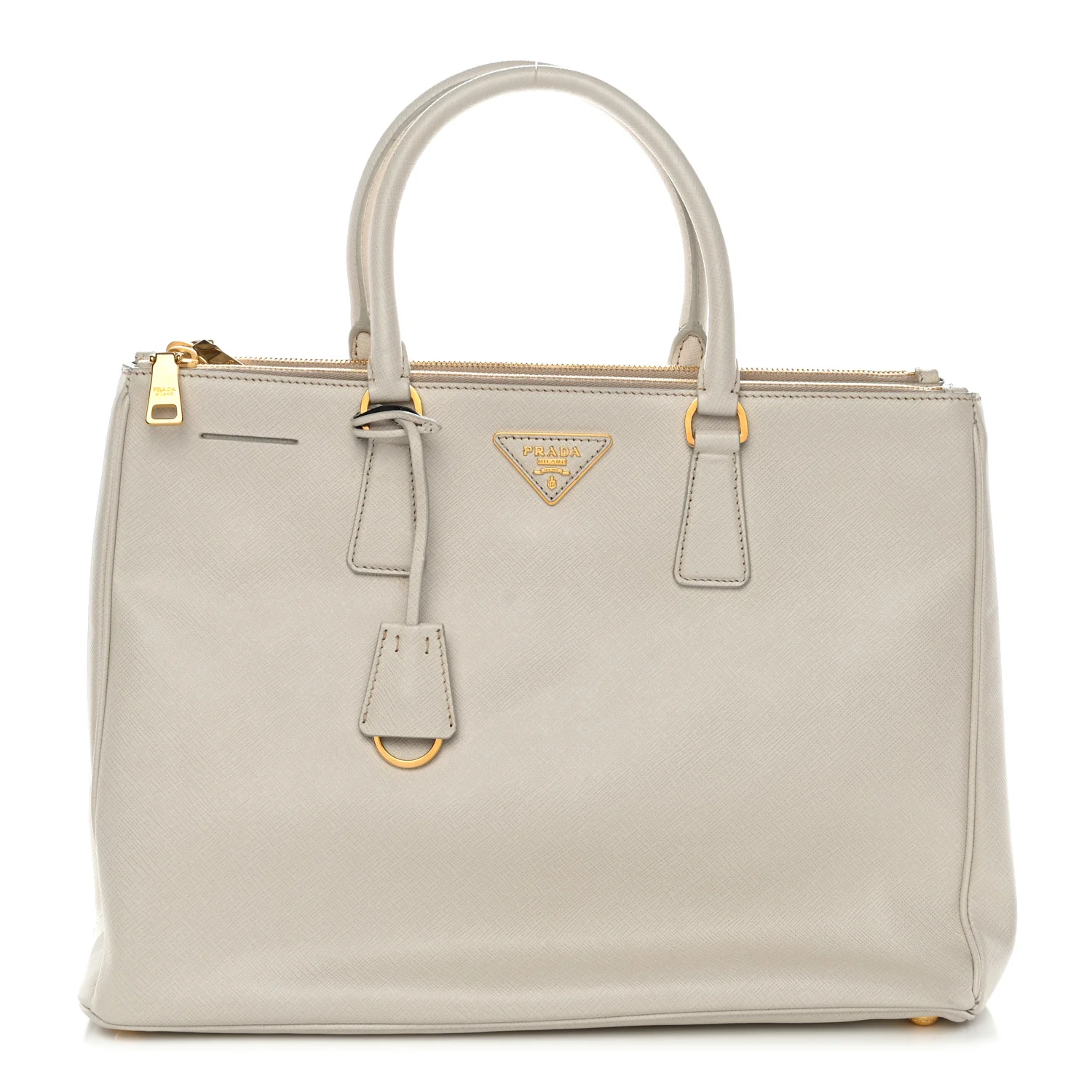 Saffiano Lux Large Galleria Double Zip Talco