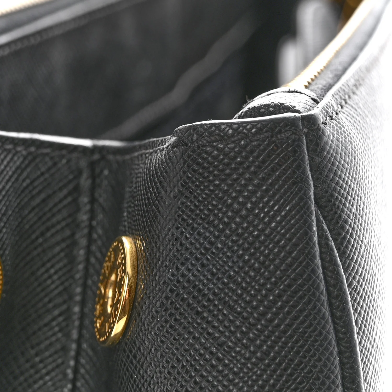 Saffiano Lux Large Galleria Double Zip Tote Black - Image 15