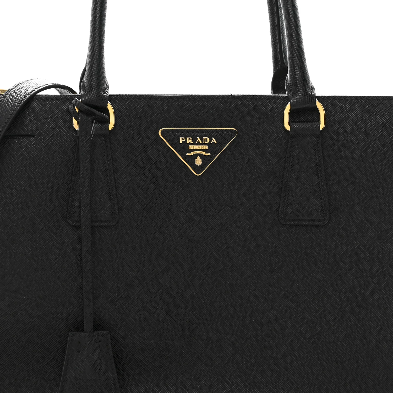 Saffiano Lux Large Galleria Double Zip Tote Black - Image 8
