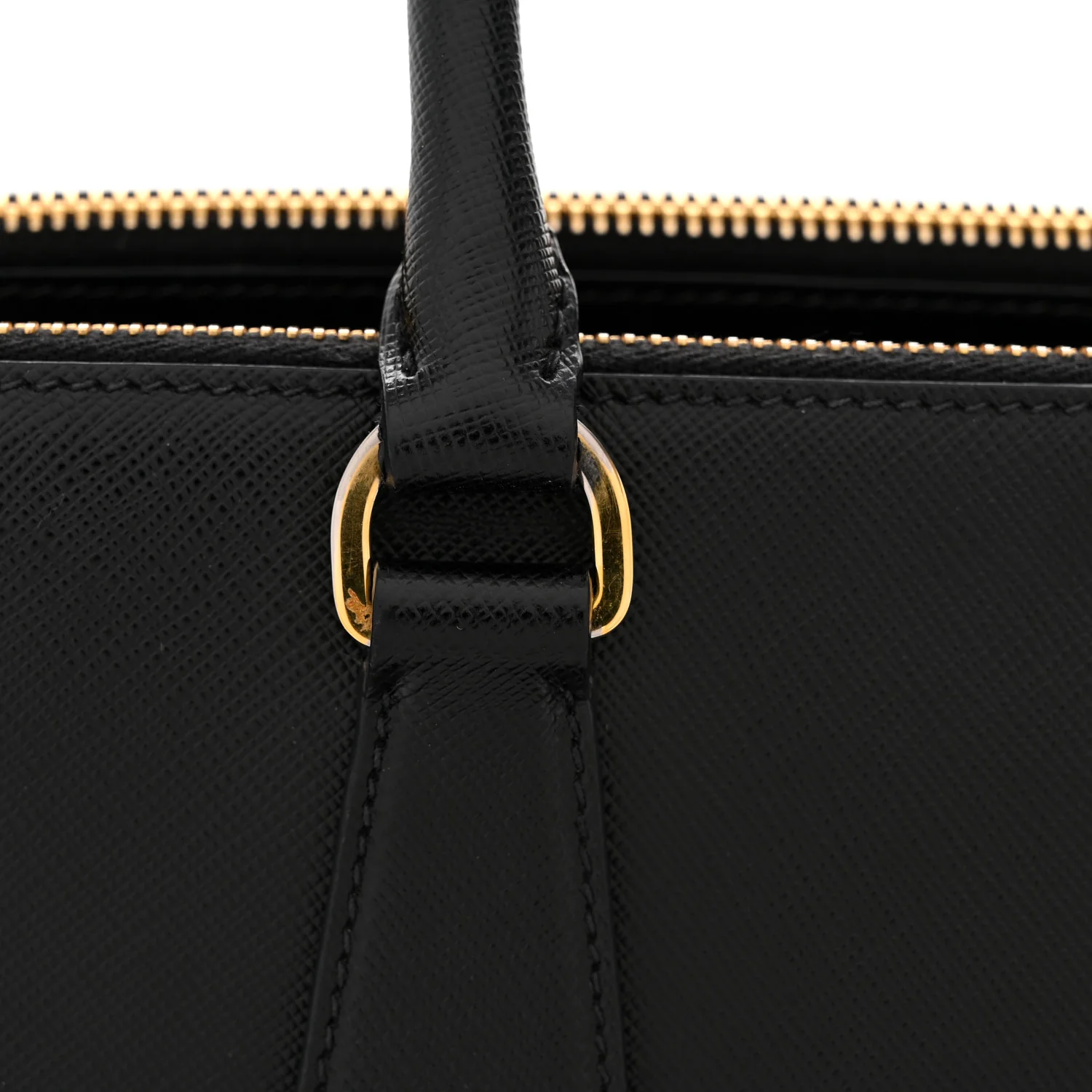 Saffiano Lux Large Galleria Double Zip Tote Black - Image 13
