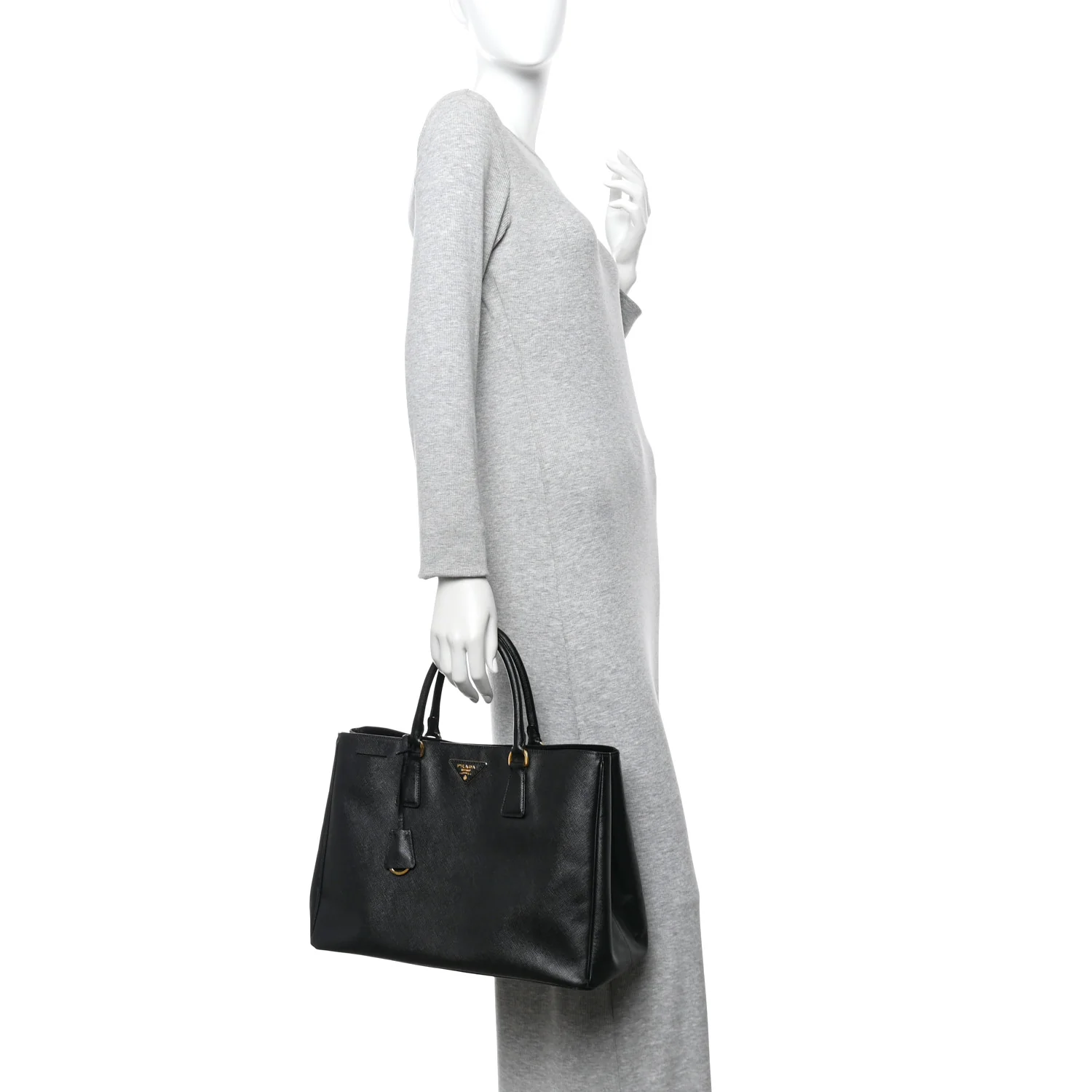 Saffiano Lux Large Tote Black - Image 2