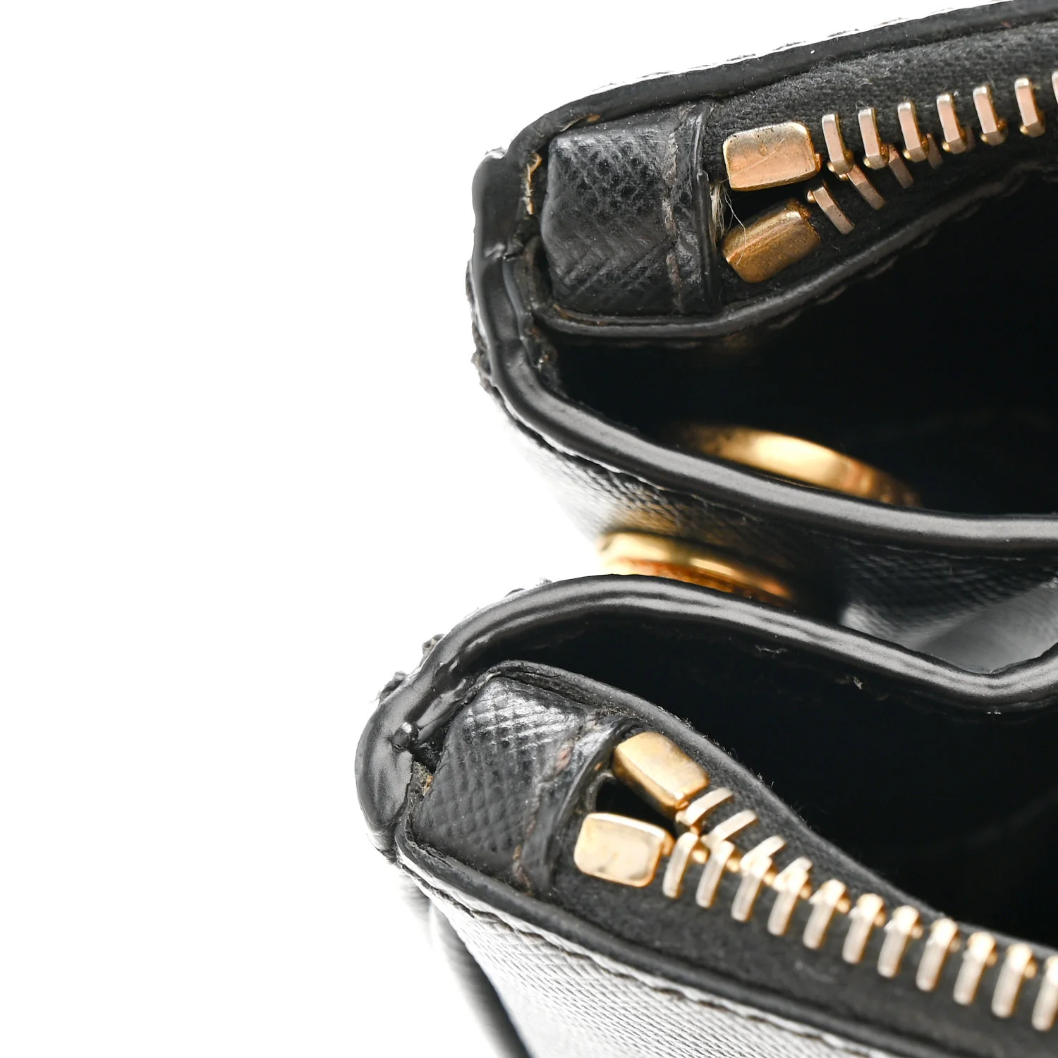 Saffiano Lux Medium Double Zip Black - Image 11