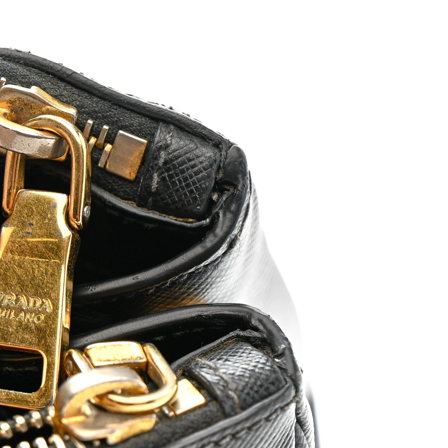 Saffiano Lux Medium Double Zip Black - Image 12