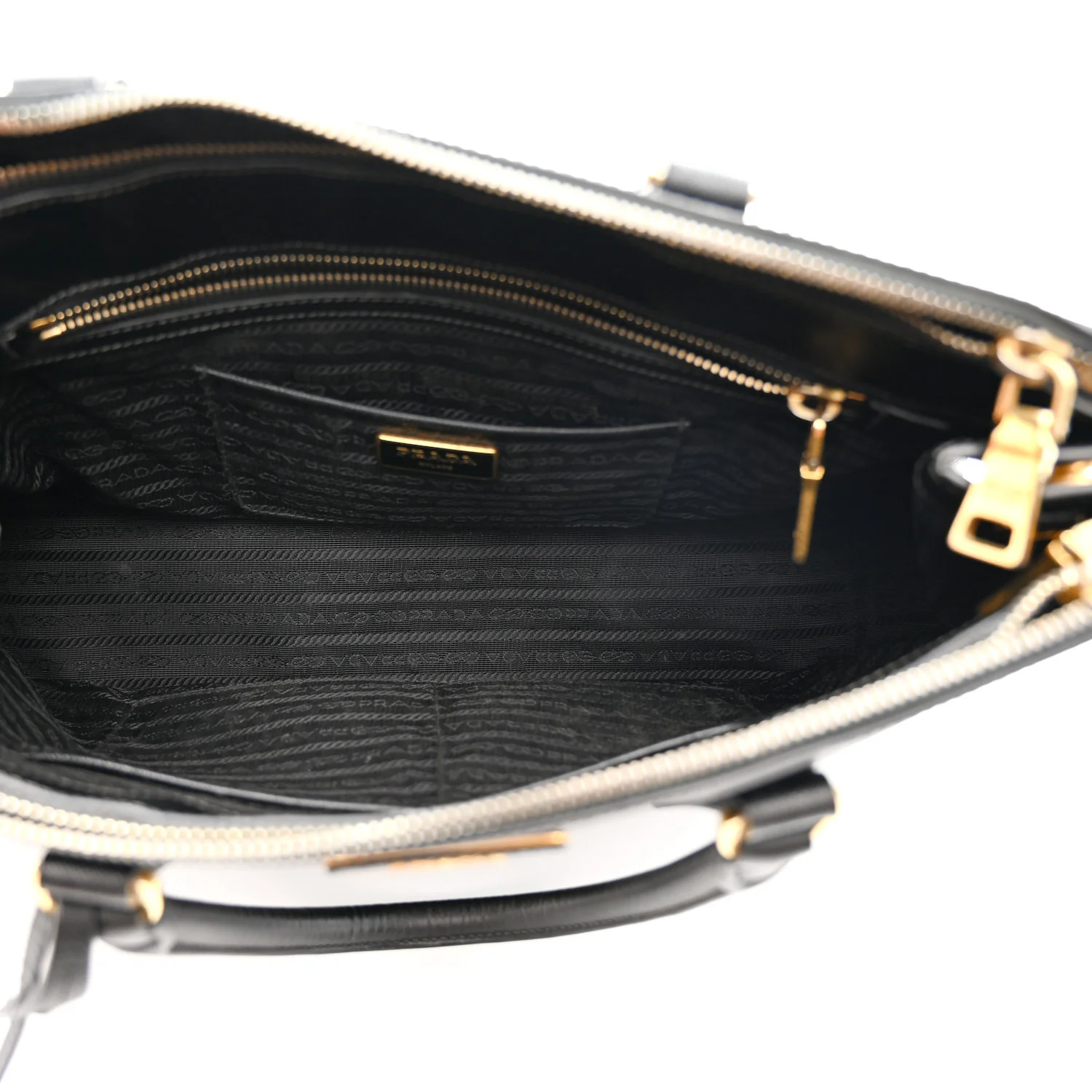Saffiano Lux Medium Double Zip Black - Image 5