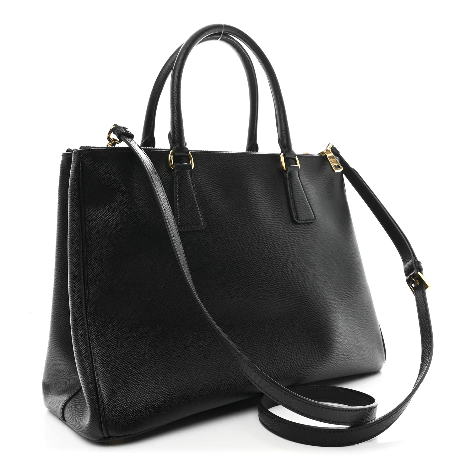 Saffiano Lux Medium Galleria Double Zip Black Black - Image 3