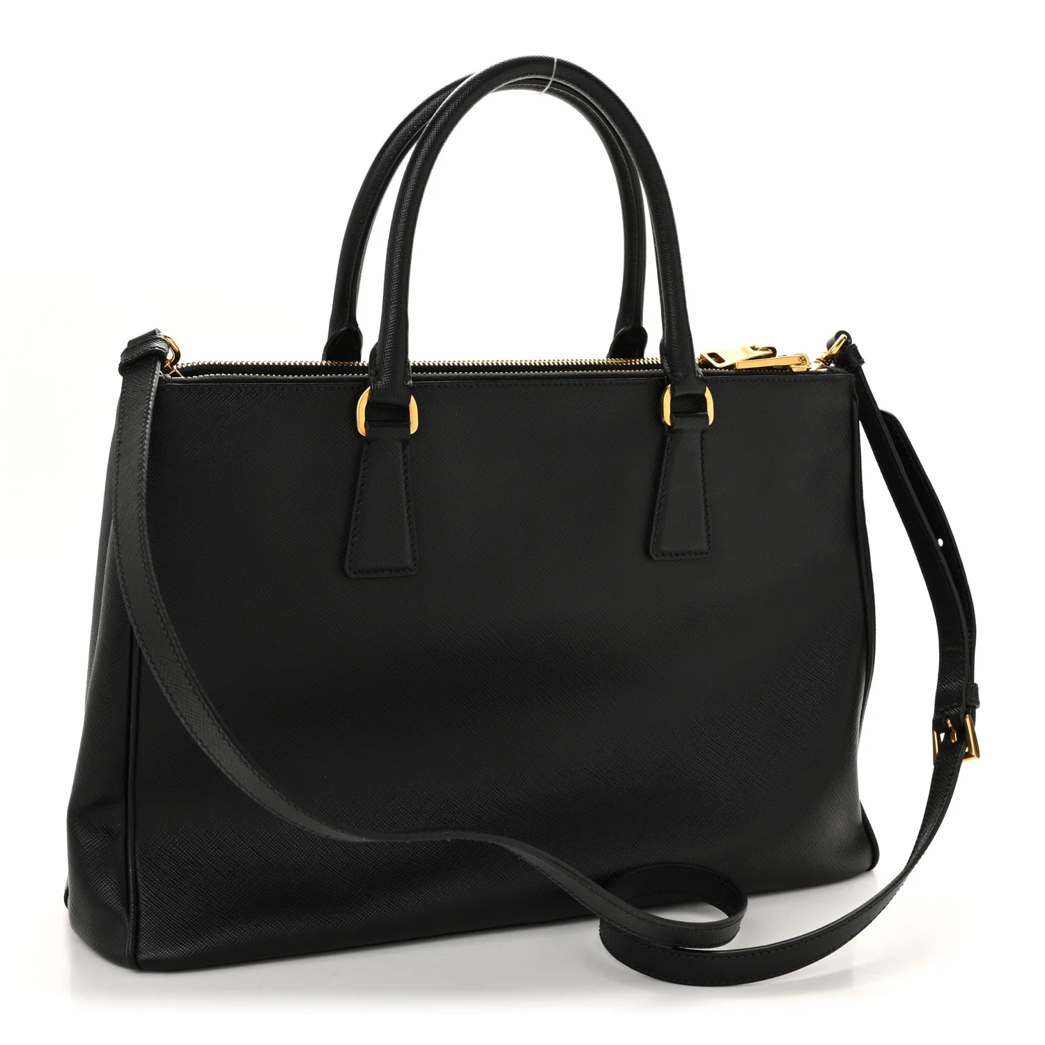 Saffiano Lux Medium Galleria Double Zip Tote Black - Image 4