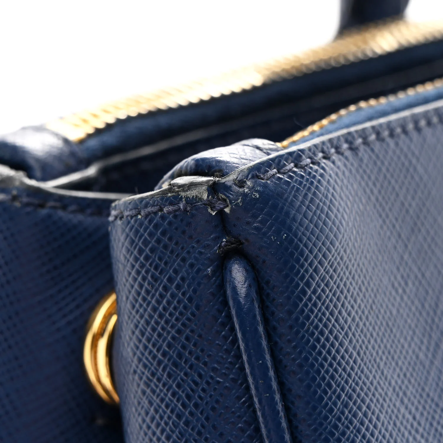 Saffiano Lux Medium Galleria Double Zip Tote Bluette - Image 11