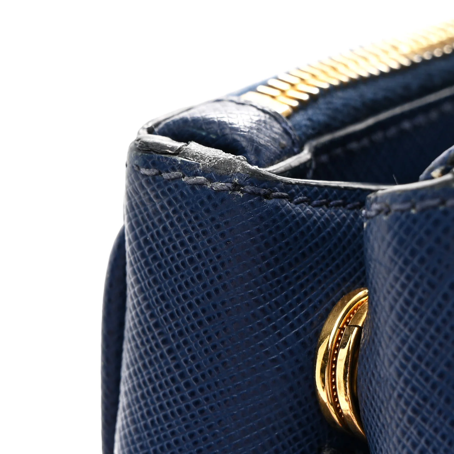 Saffiano Lux Medium Galleria Double Zip Tote Bluette - Image 12