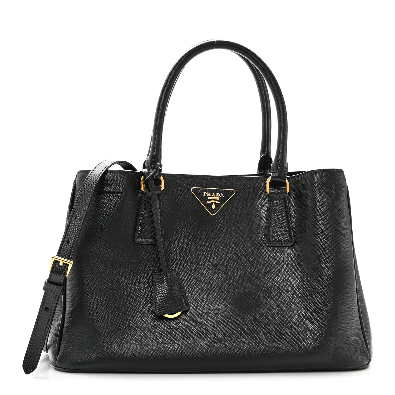 Saffiano Lux Medium Tote Black