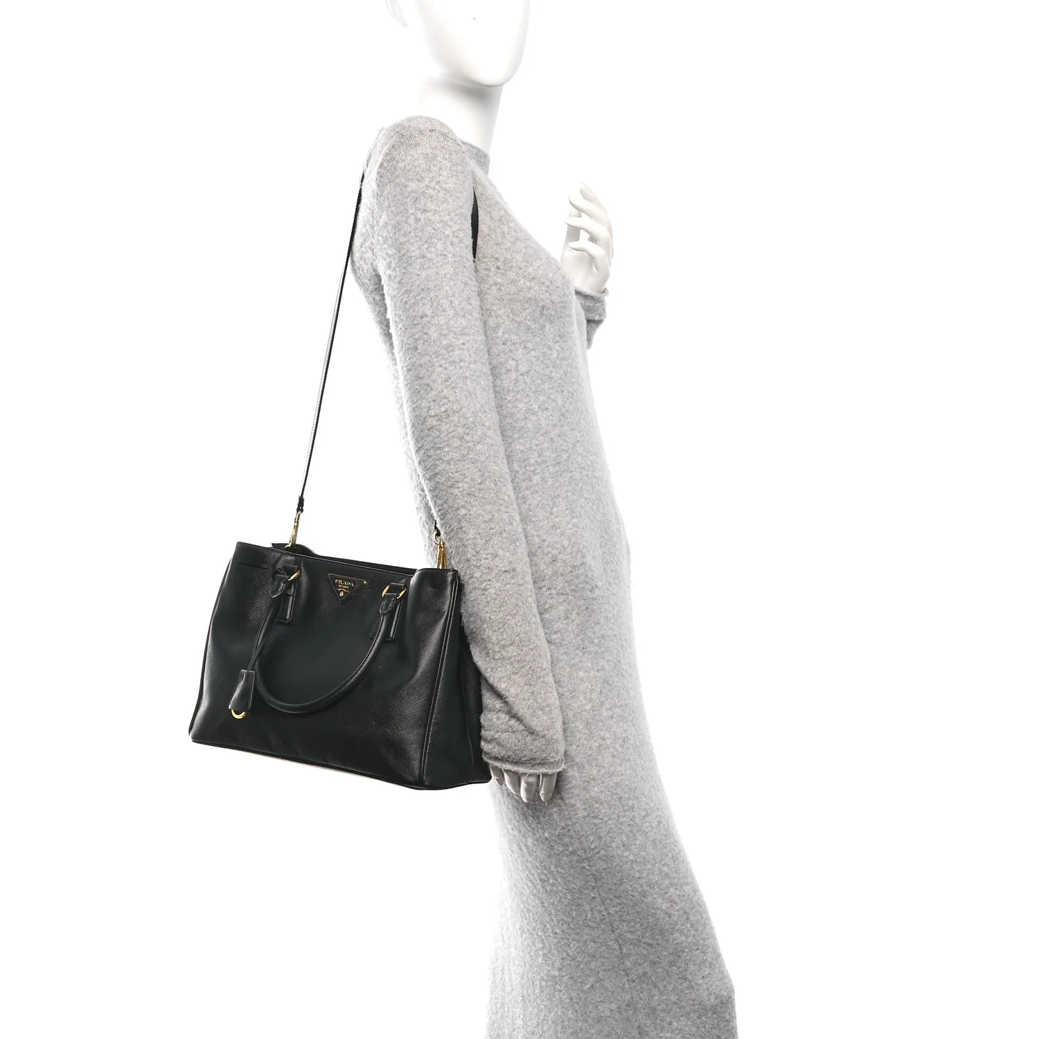 Saffiano Lux Medium Tote Black - Image 2