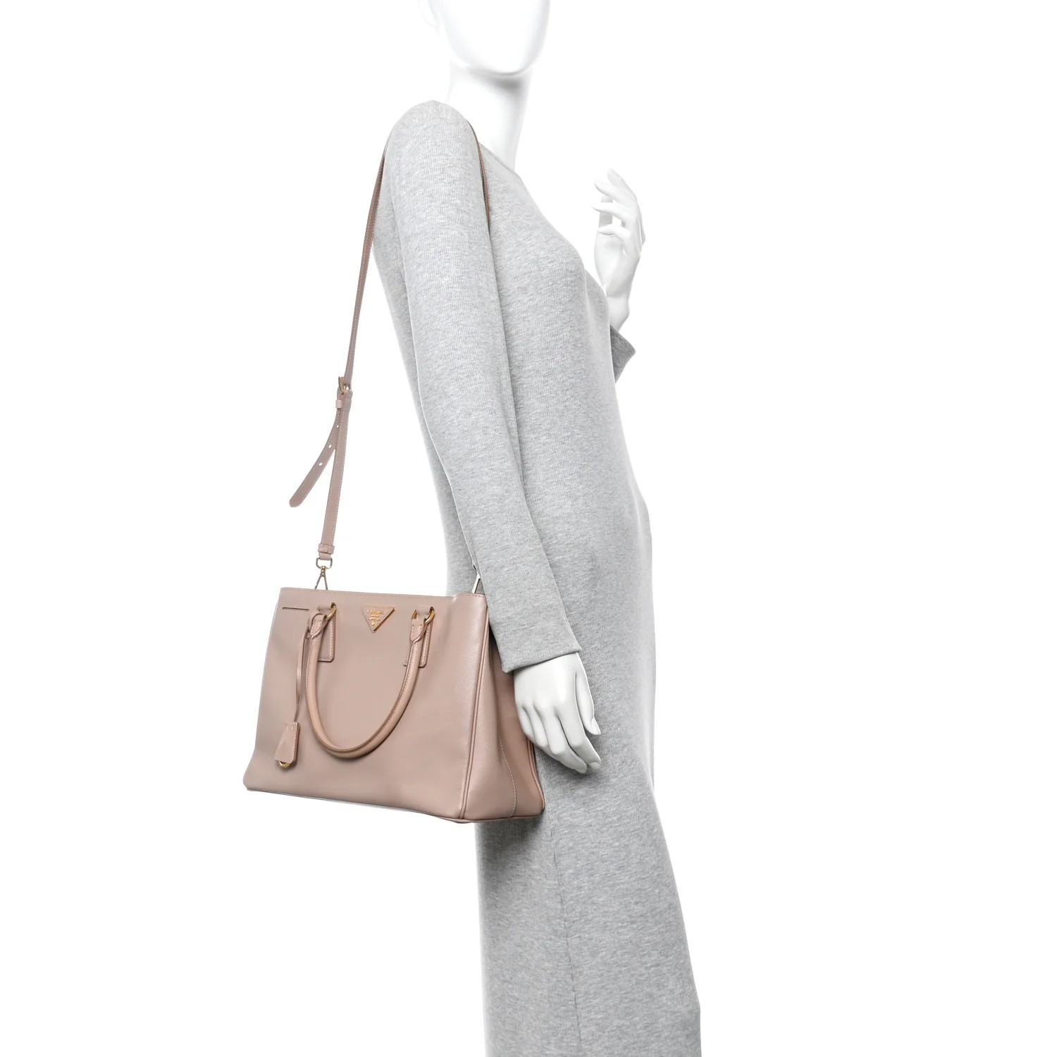 Saffiano Lux Medium Tote Cammeo - Image 2