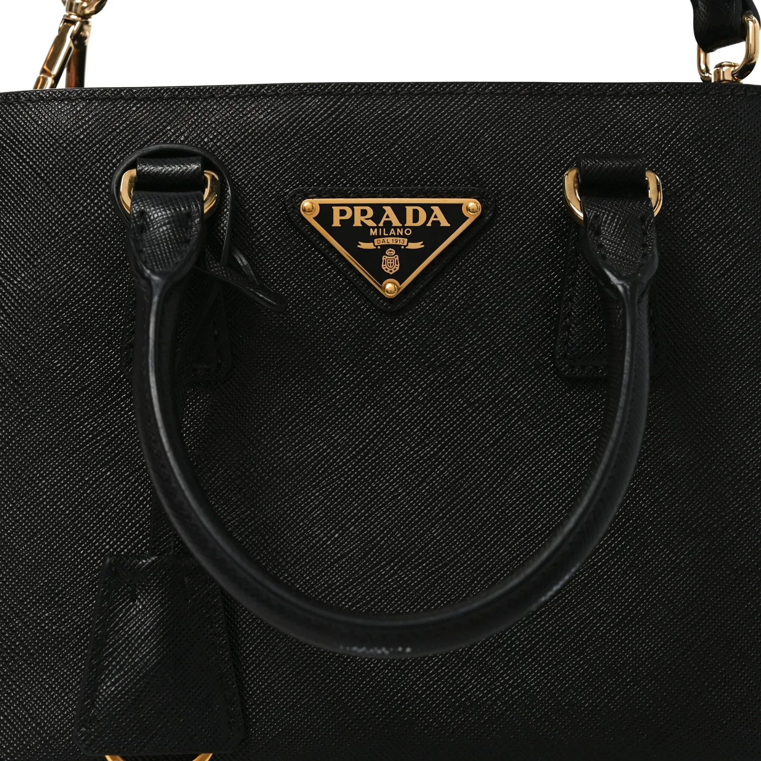 Saffiano Lux Micro Galleria Shoulder Bag Black - Image 7