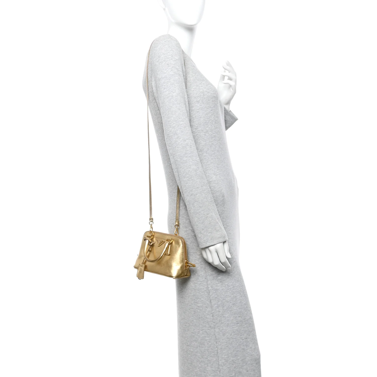 Saffiano Lux Mini Promenade Tote Platino - Image 2