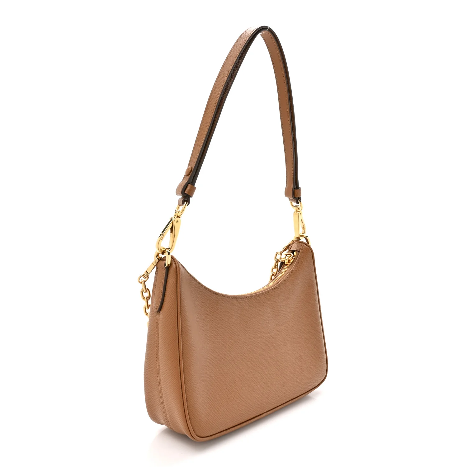 Saffiano Lux Mini Re-Edition Shoulder Bag Caramel - Image 3