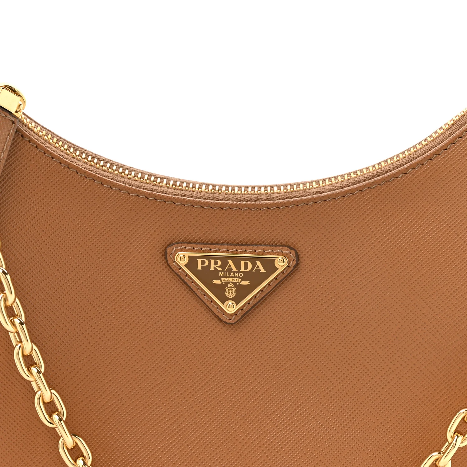 Saffiano Lux Mini Re-Edition Shoulder Bag Caramel - Image 7